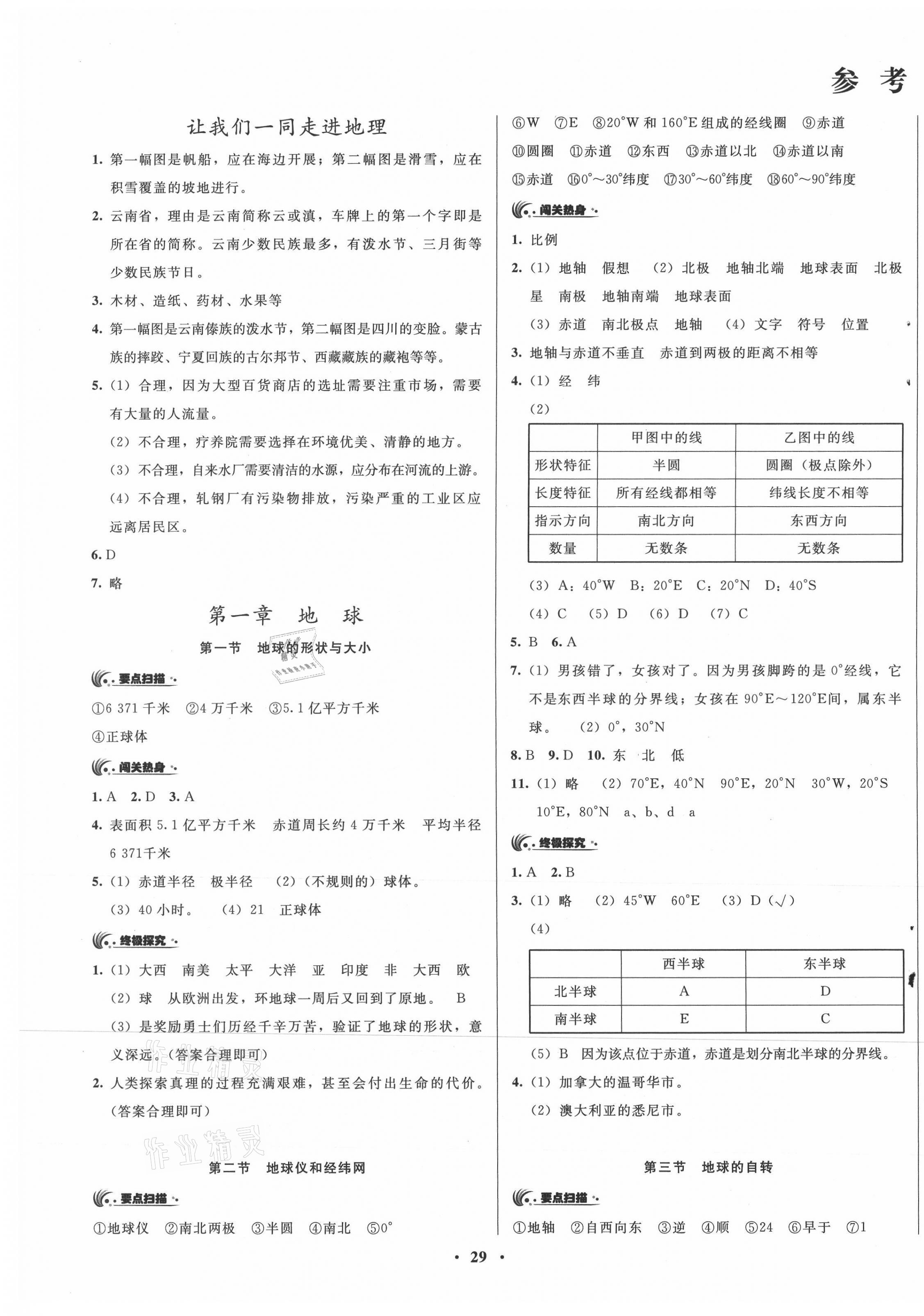 2021年新地理同步练习七年级上册商务星球版 第1页