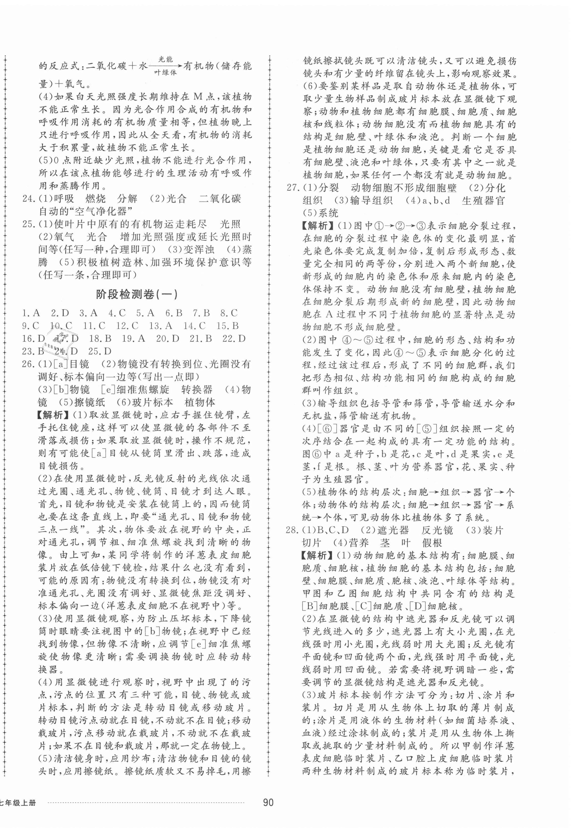 2021年同步练习册配套单元检测卷七年级生物上册济南版 第2页