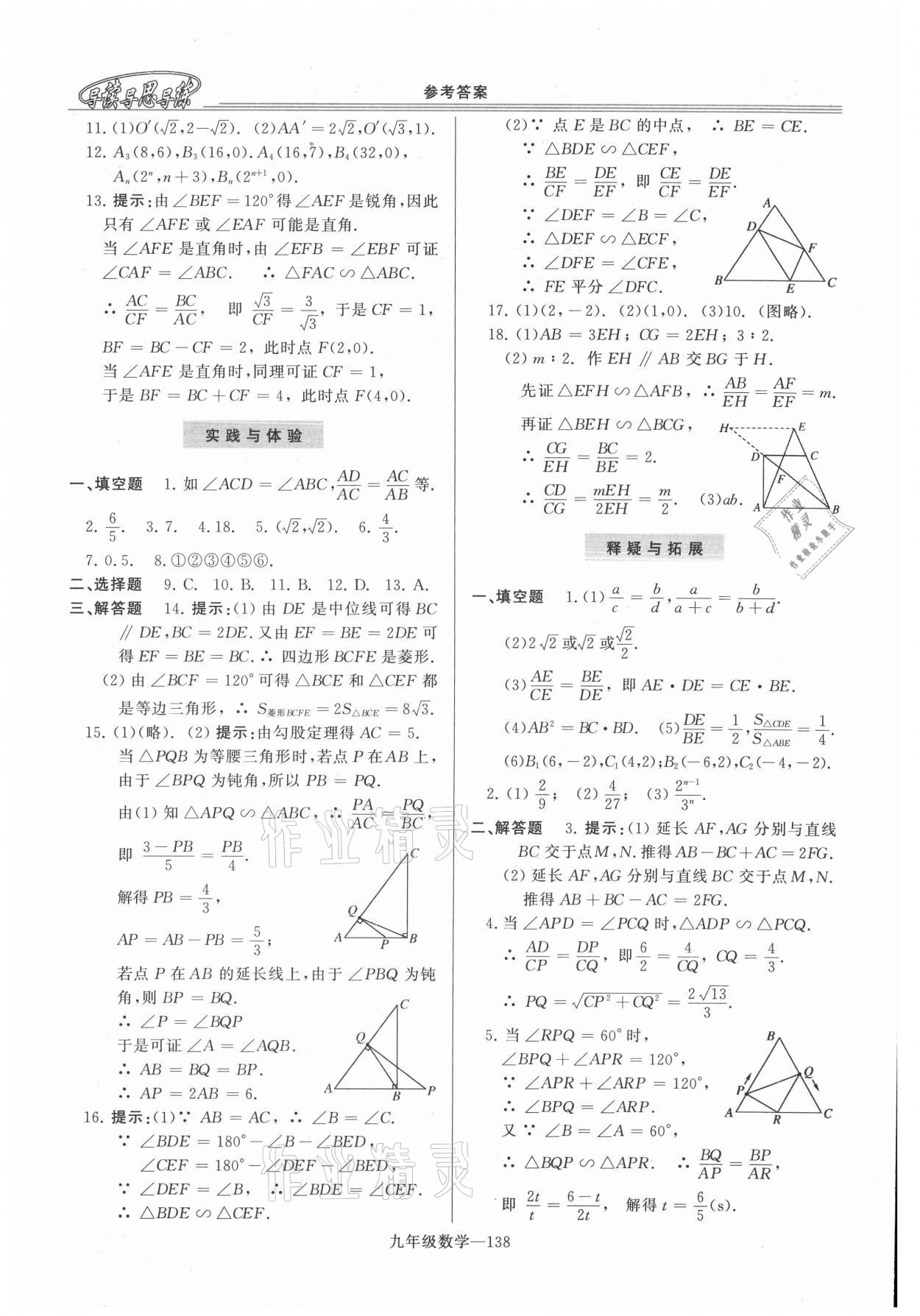 2021年新课程学习指导九年级数学全一册华师大版 第10页