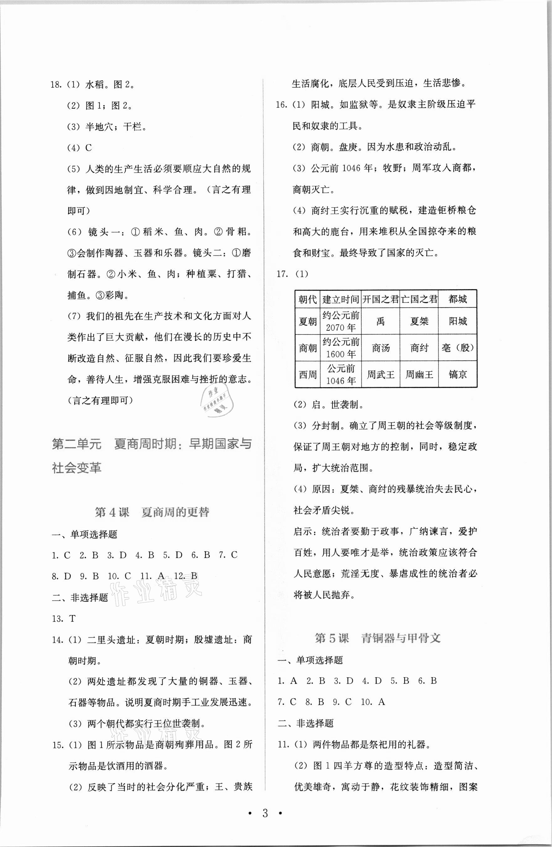 2021年人教金学典同步解析与测评七年级中国历史上册人教版 第3页