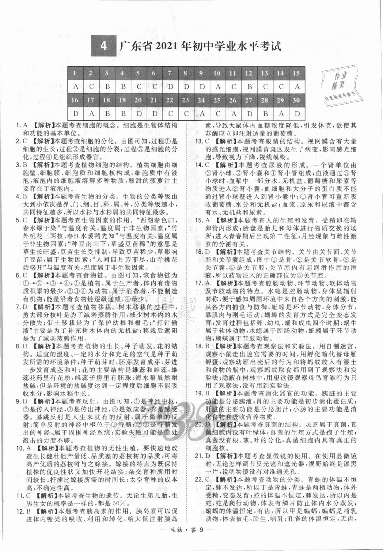 2022年天利38套新課標(biāo)全國(guó)中考試題精選生物 第9頁(yè)