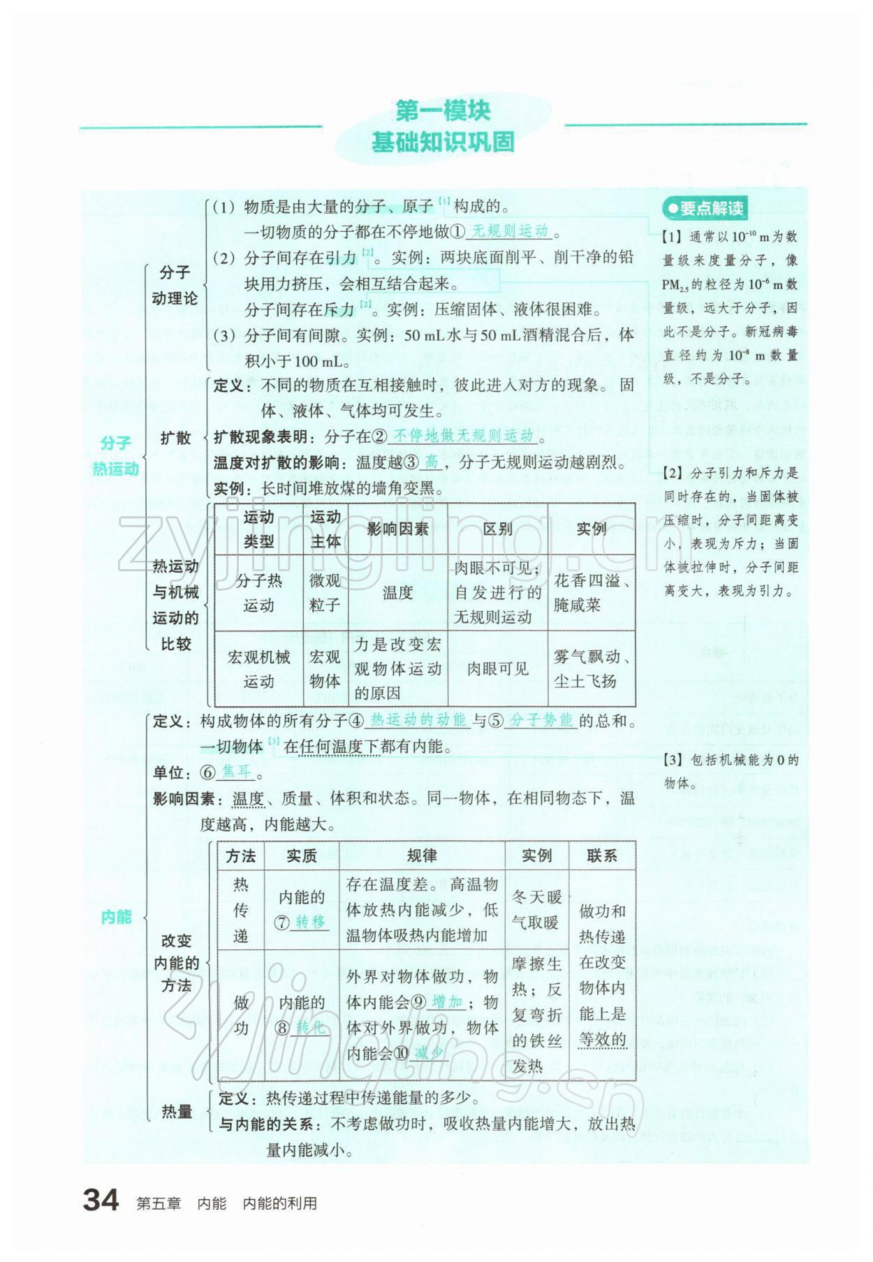 2022年滾動(dòng)遷移中考總復(fù)習(xí)物理山西專版 參考答案第65頁(yè)