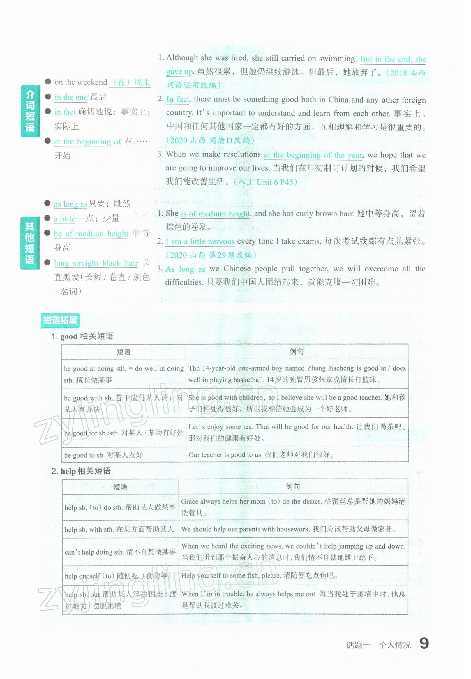 2022年滚动迁移中考总复习英语山西专版 参考答案第13页