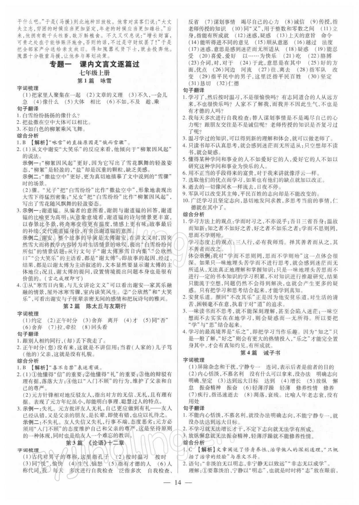 2022年领跑中考语文广东专版 第14页