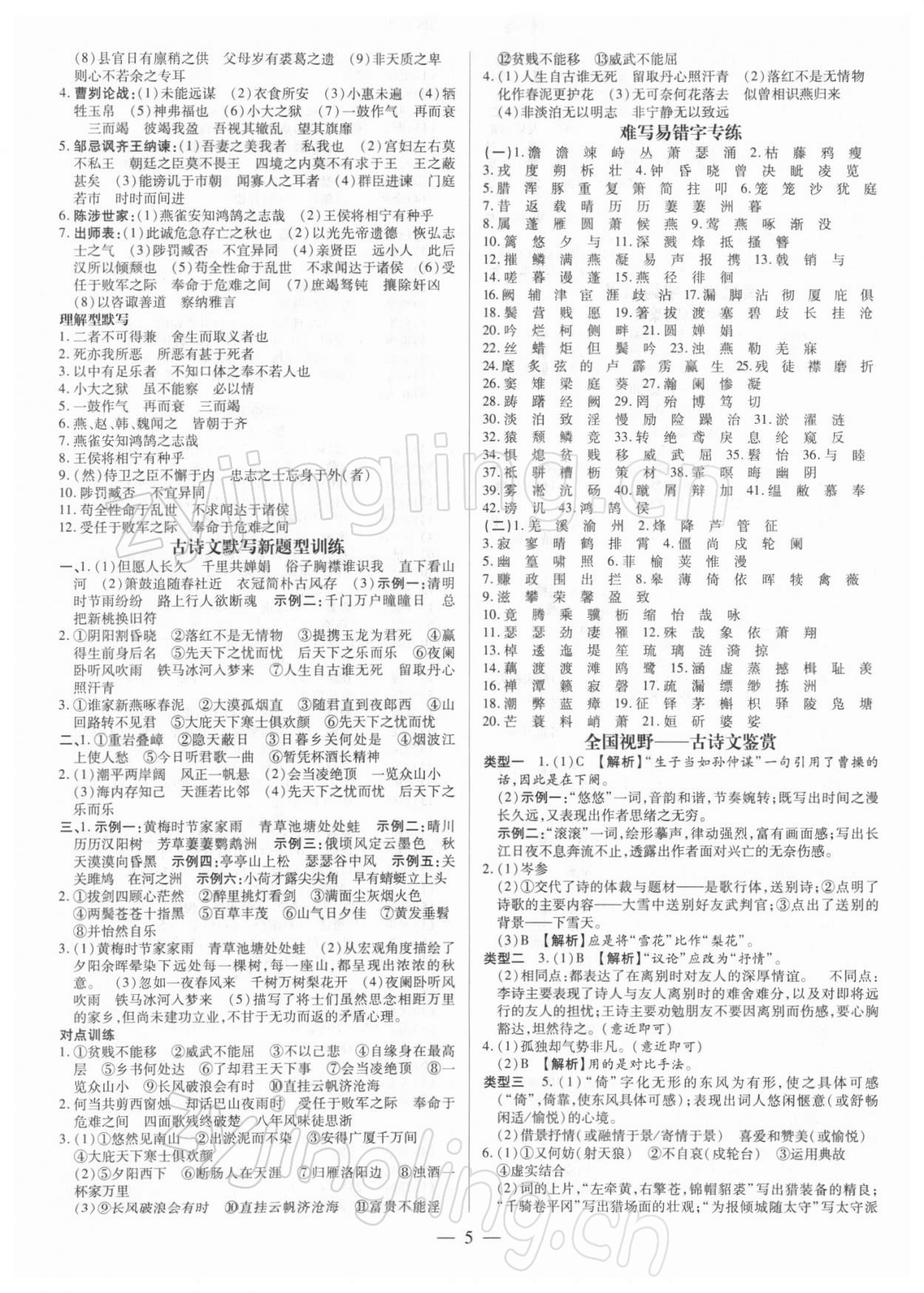 2022年领跑中考语文广东专版 第5页