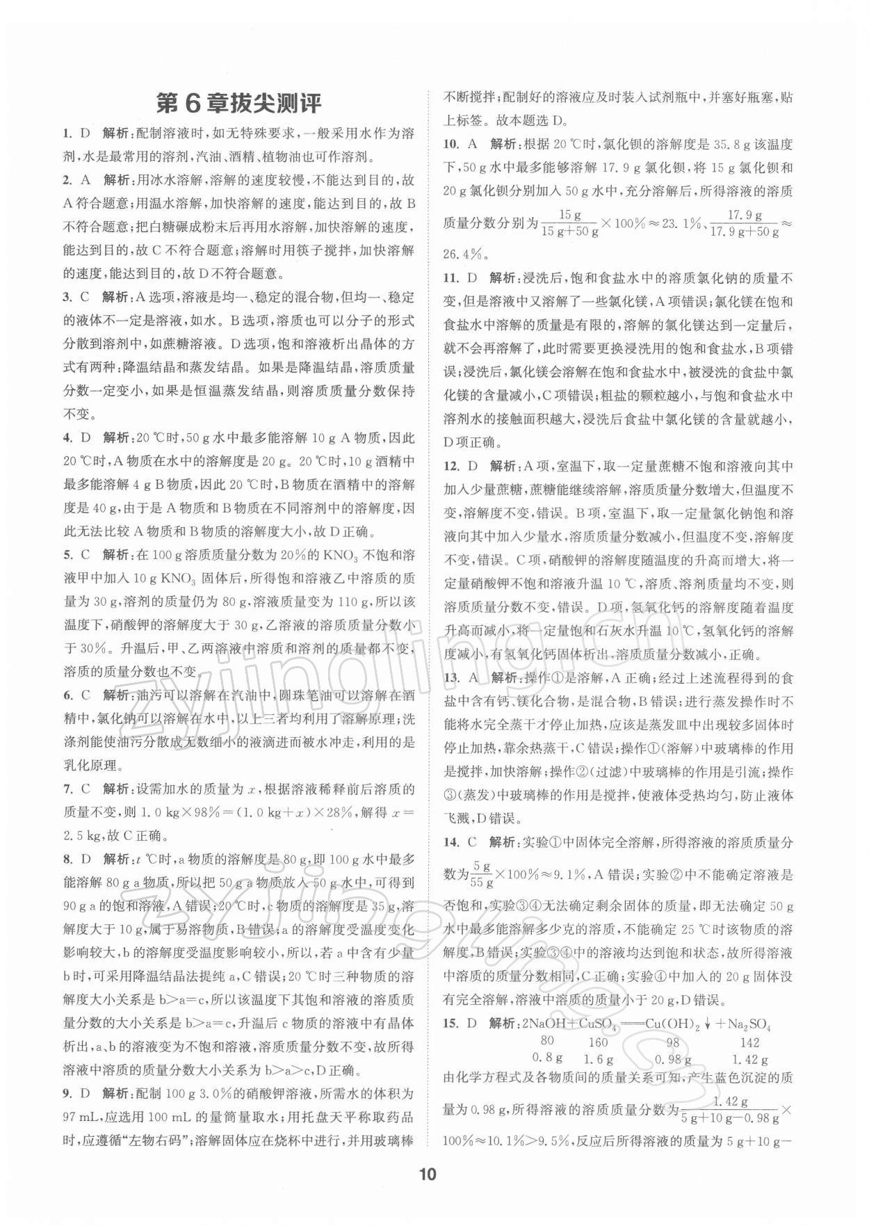 2022年拔尖特训九年级化学下册沪教版 第10页