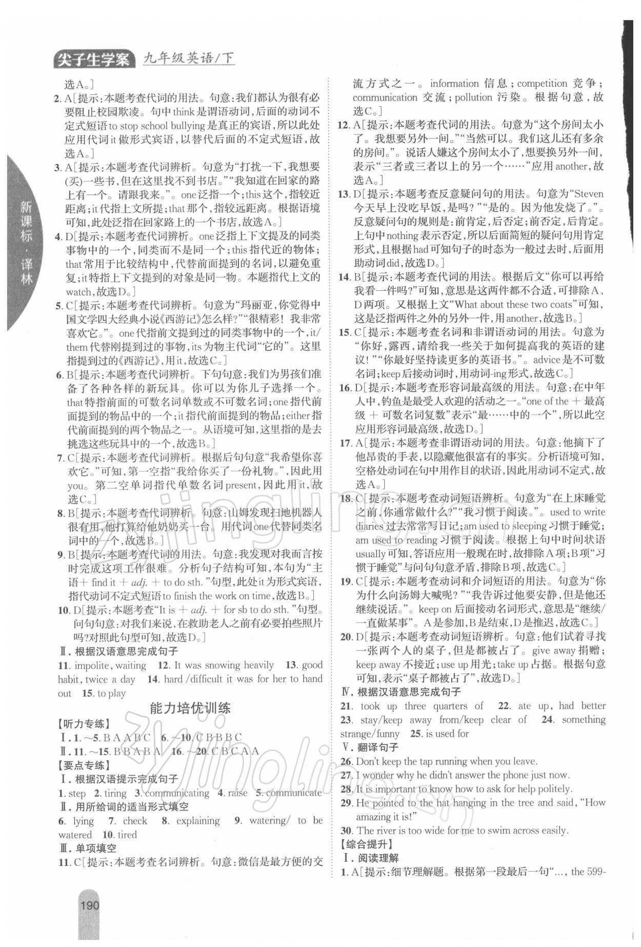 2022年尖子生学案九年级英语下册译林版 第2页