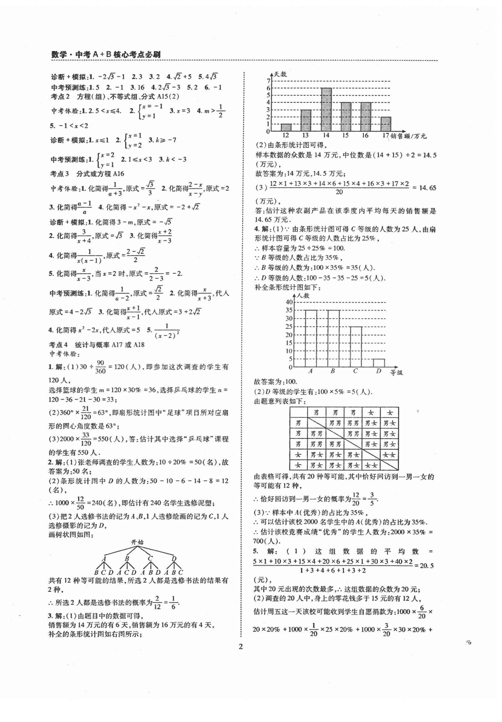 2022年中考A+B核心考點必刷數(shù)學(xué) 第2頁