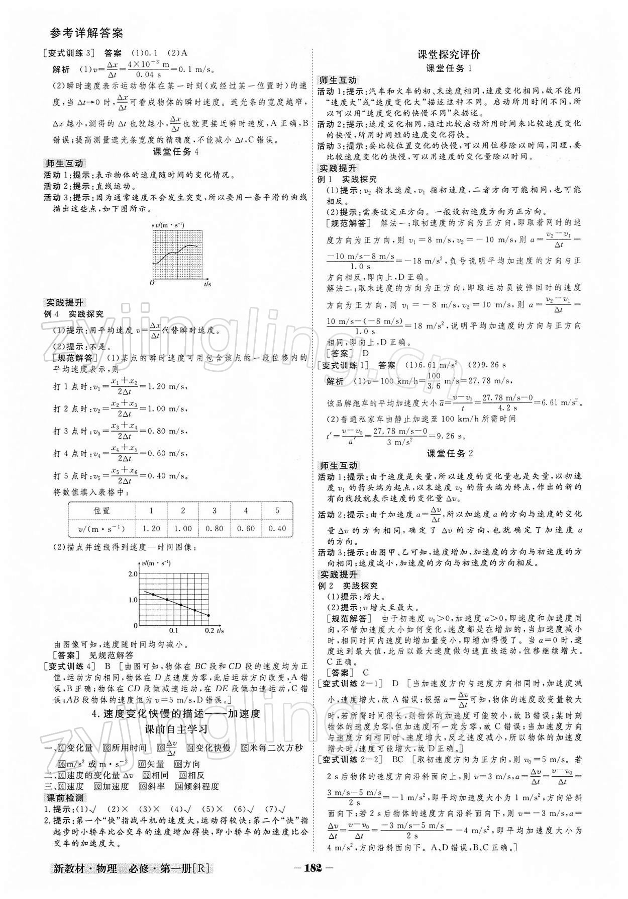 2021年金版教程高中新課程創(chuàng)新導(dǎo)學(xué)案物理必修第一冊人教版 參考答案第3頁