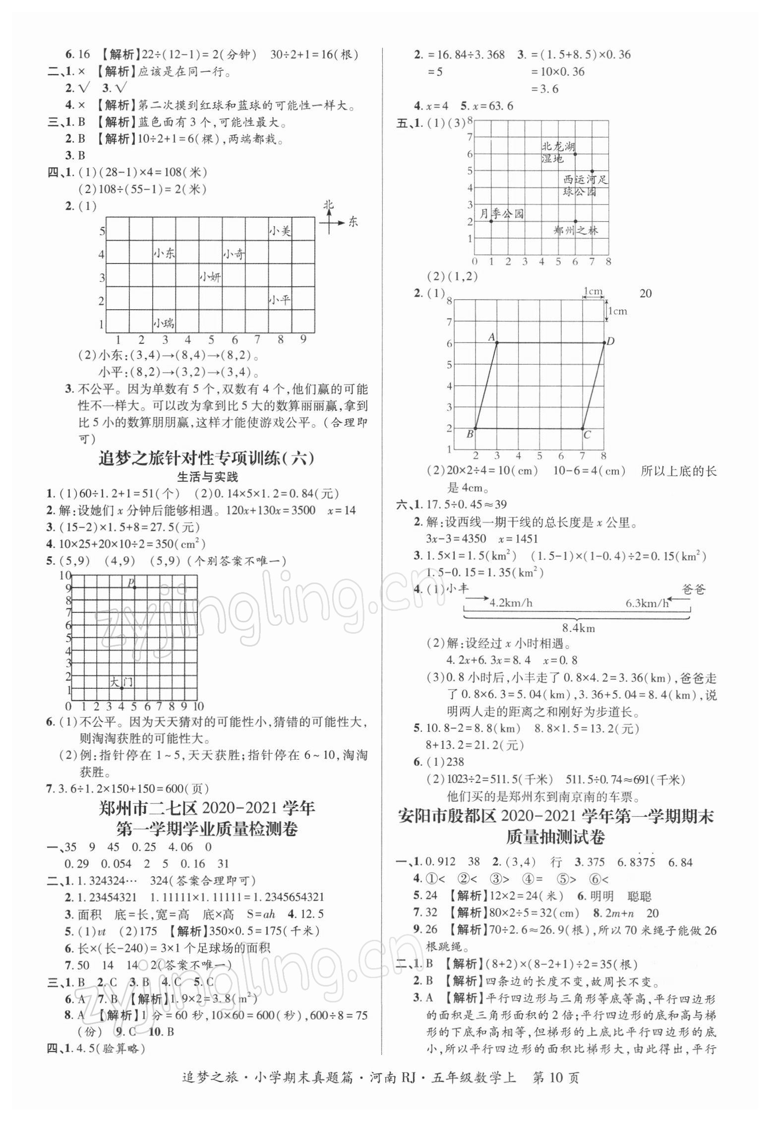 2021年追夢(mèng)之旅小學(xué)期末真題篇五年級(jí)數(shù)學(xué)上冊(cè)人教版河南專版 第2頁(yè)