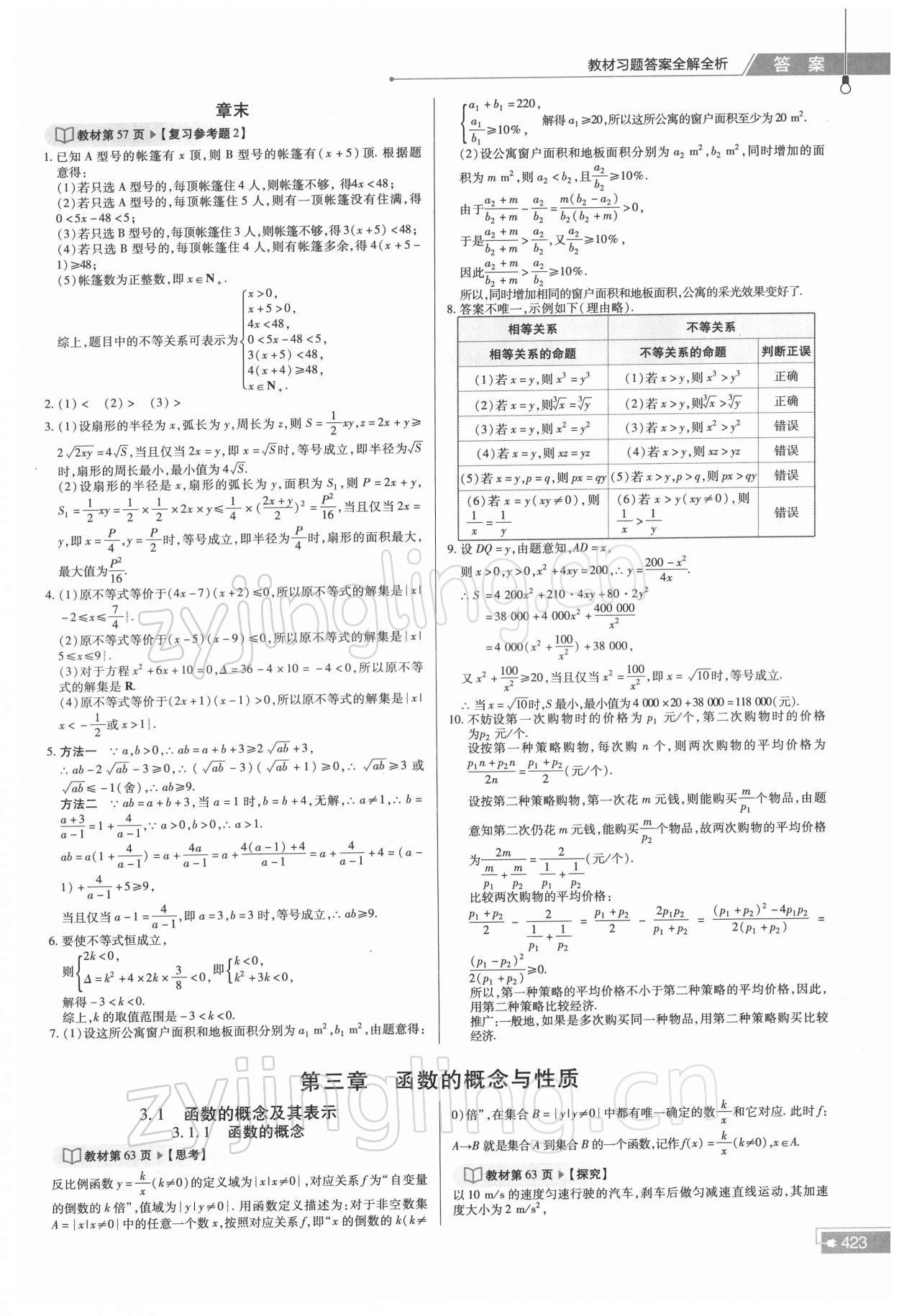 2021年教材課本高中數(shù)學(xué)必修第一冊(cè)人教版 參考答案第6頁(yè)