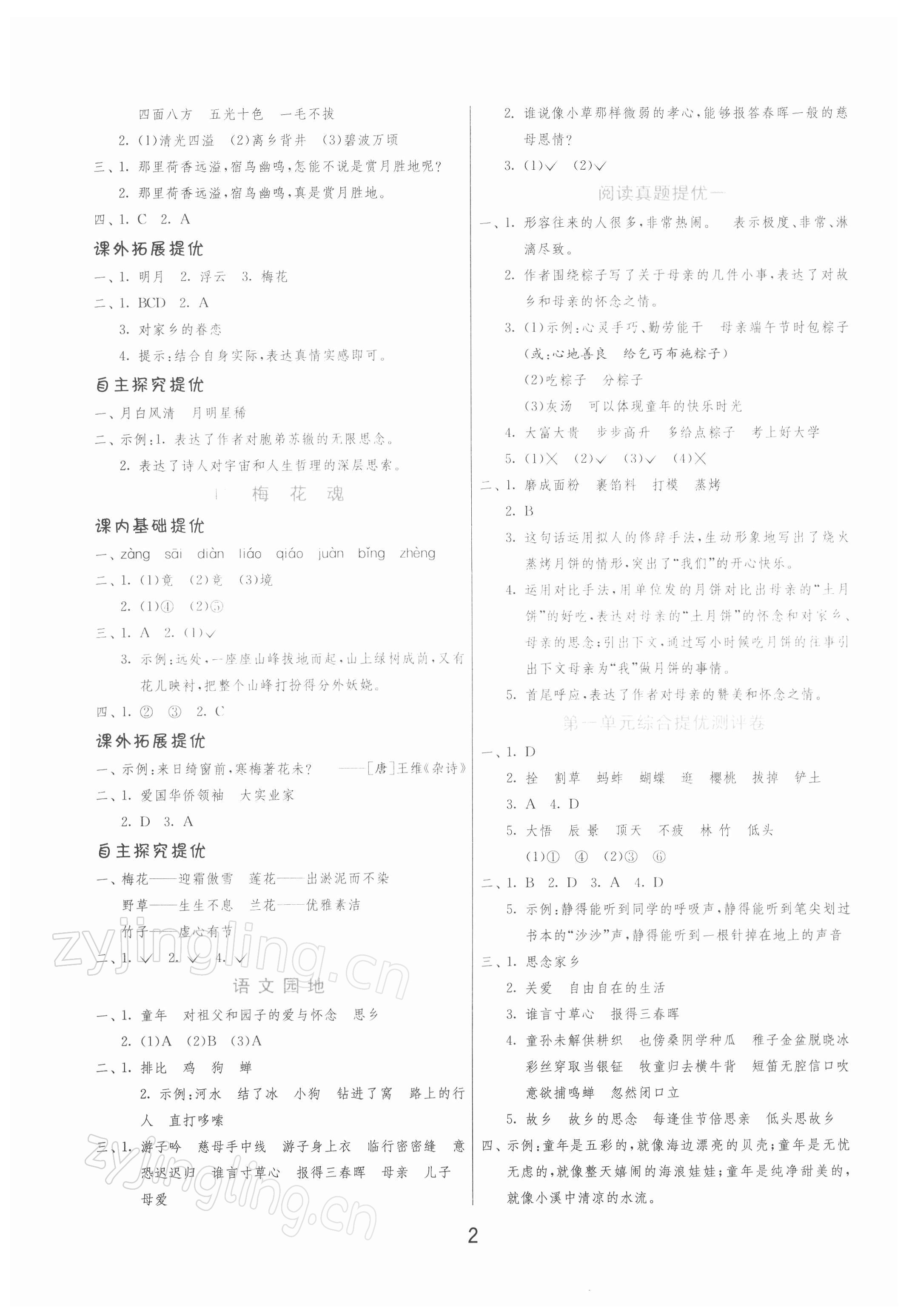 2022年實(shí)驗(yàn)班提優(yōu)訓(xùn)練五年級(jí)語(yǔ)文下冊(cè)人教版 第2頁(yè)