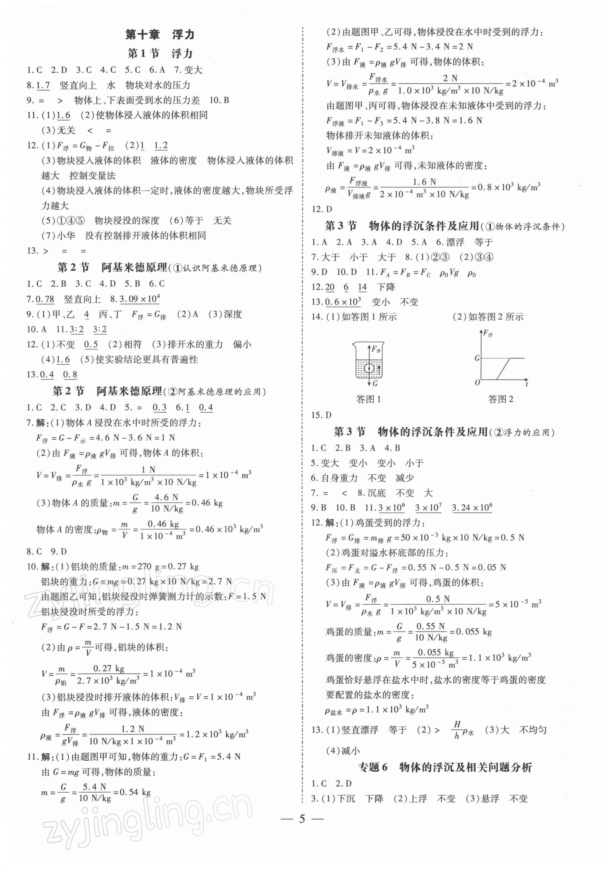 2022年领跑作业本八年级物理下册人教版广东专版 第5页