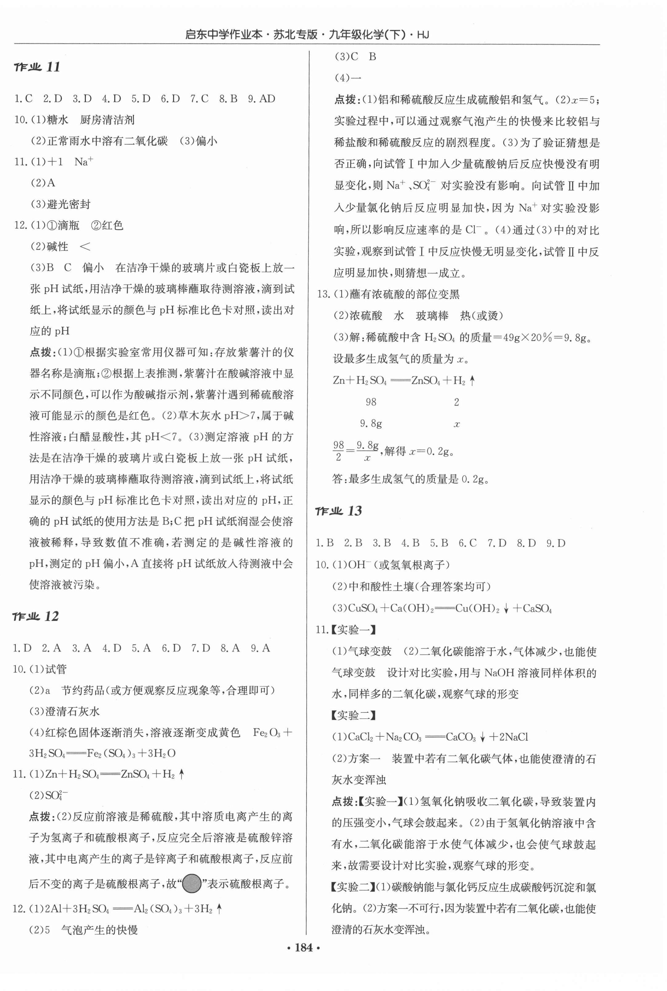 2022年启东中学作业本九年级化学下册沪教版苏北专版 第6页