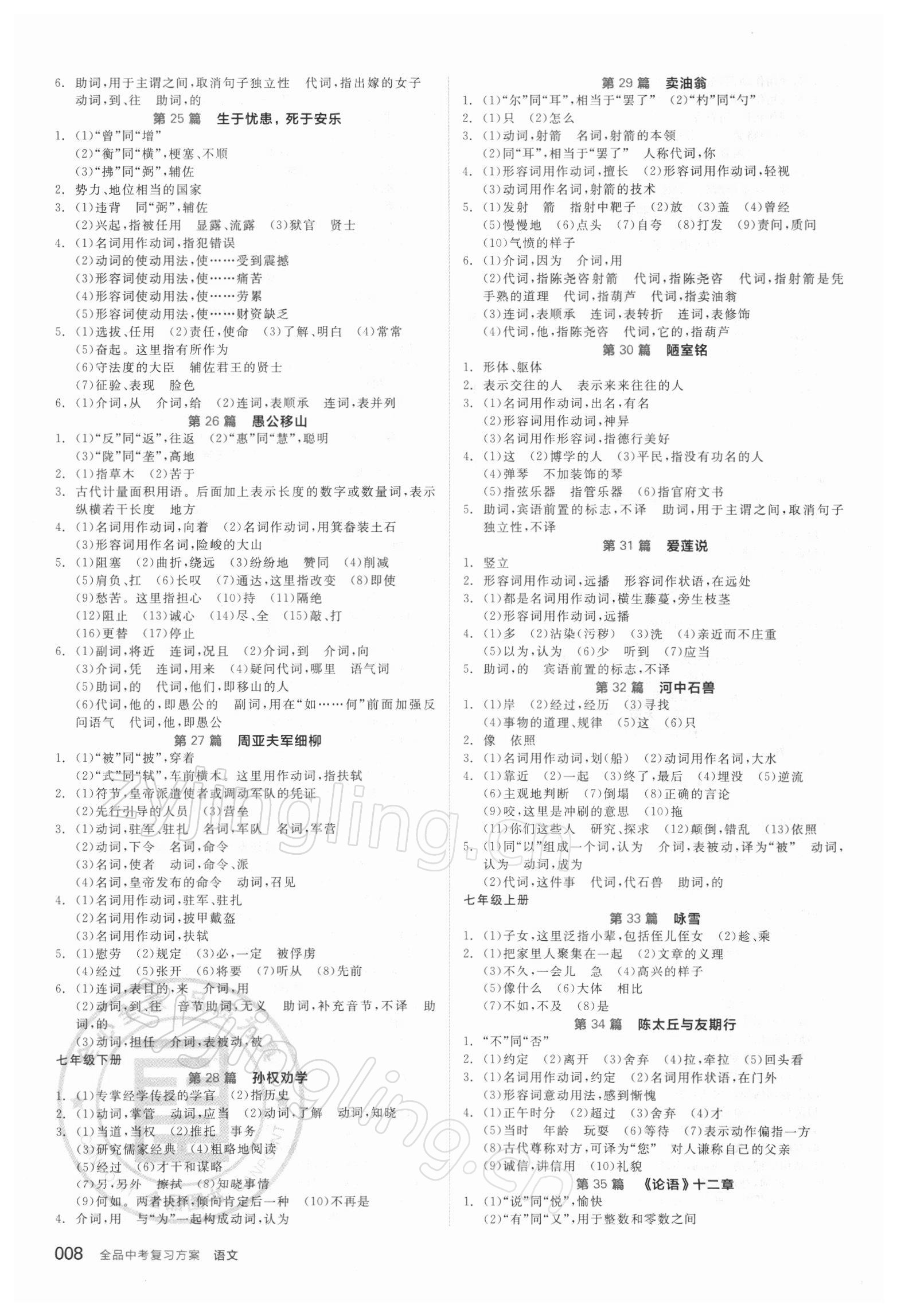 2022年全品中考复习方案语文徐州专版 第8页