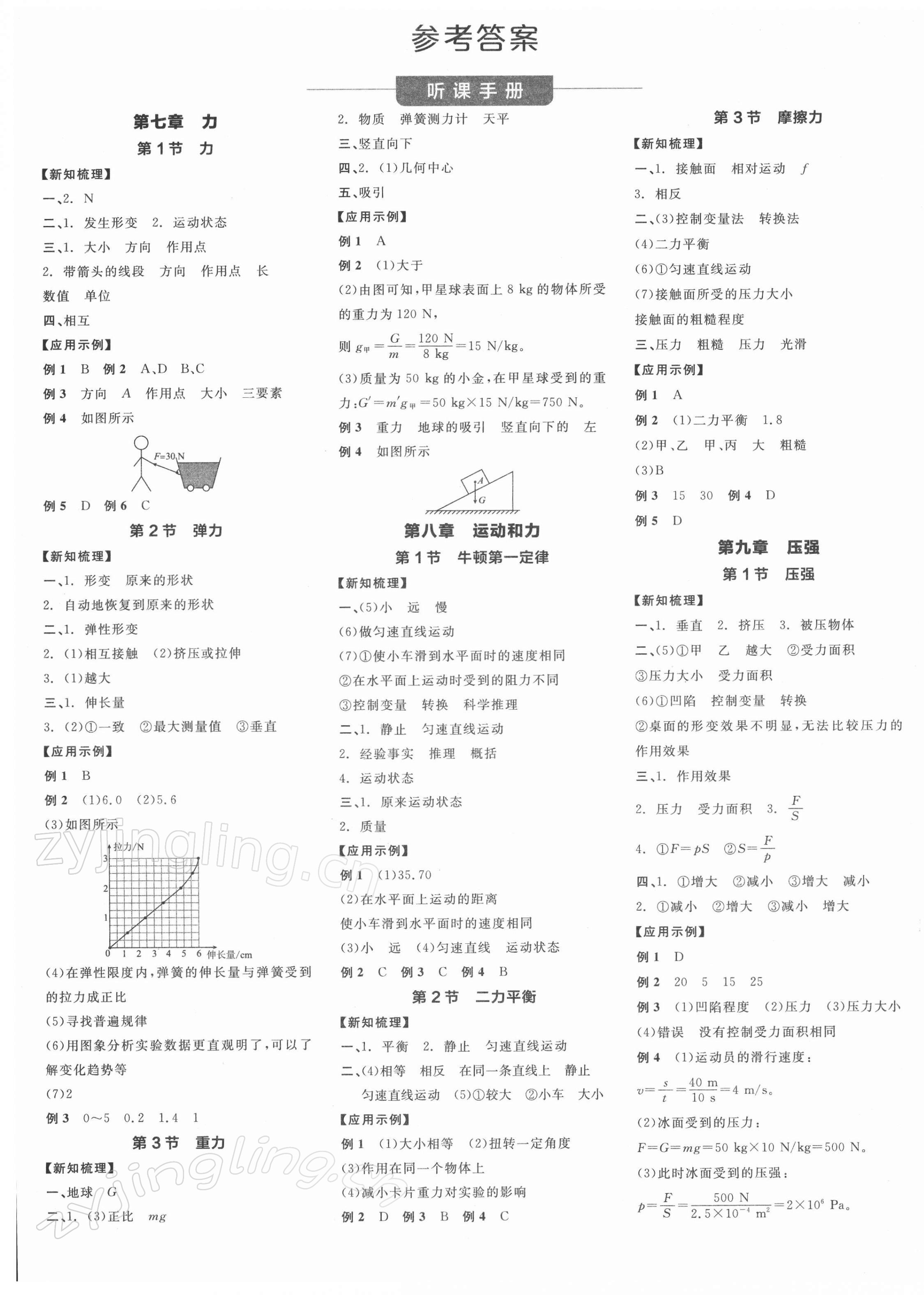 2022年全品学练考八年级物理下册人教版 第1页