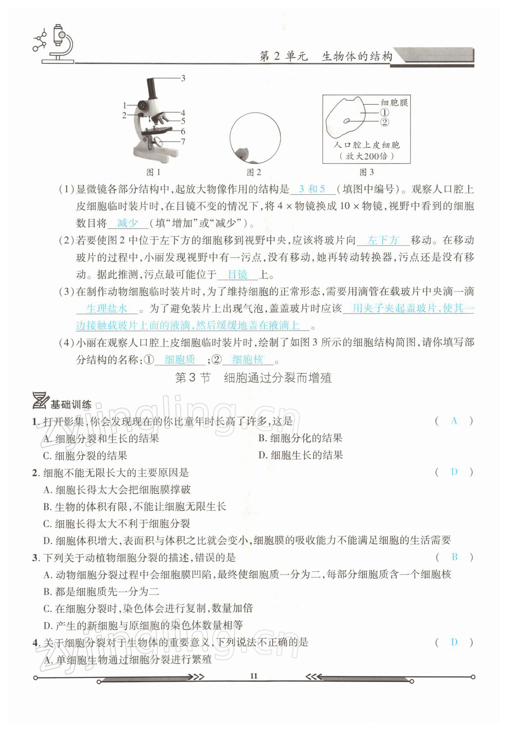 2022年决胜会考生物北师大版 参考答案第11页