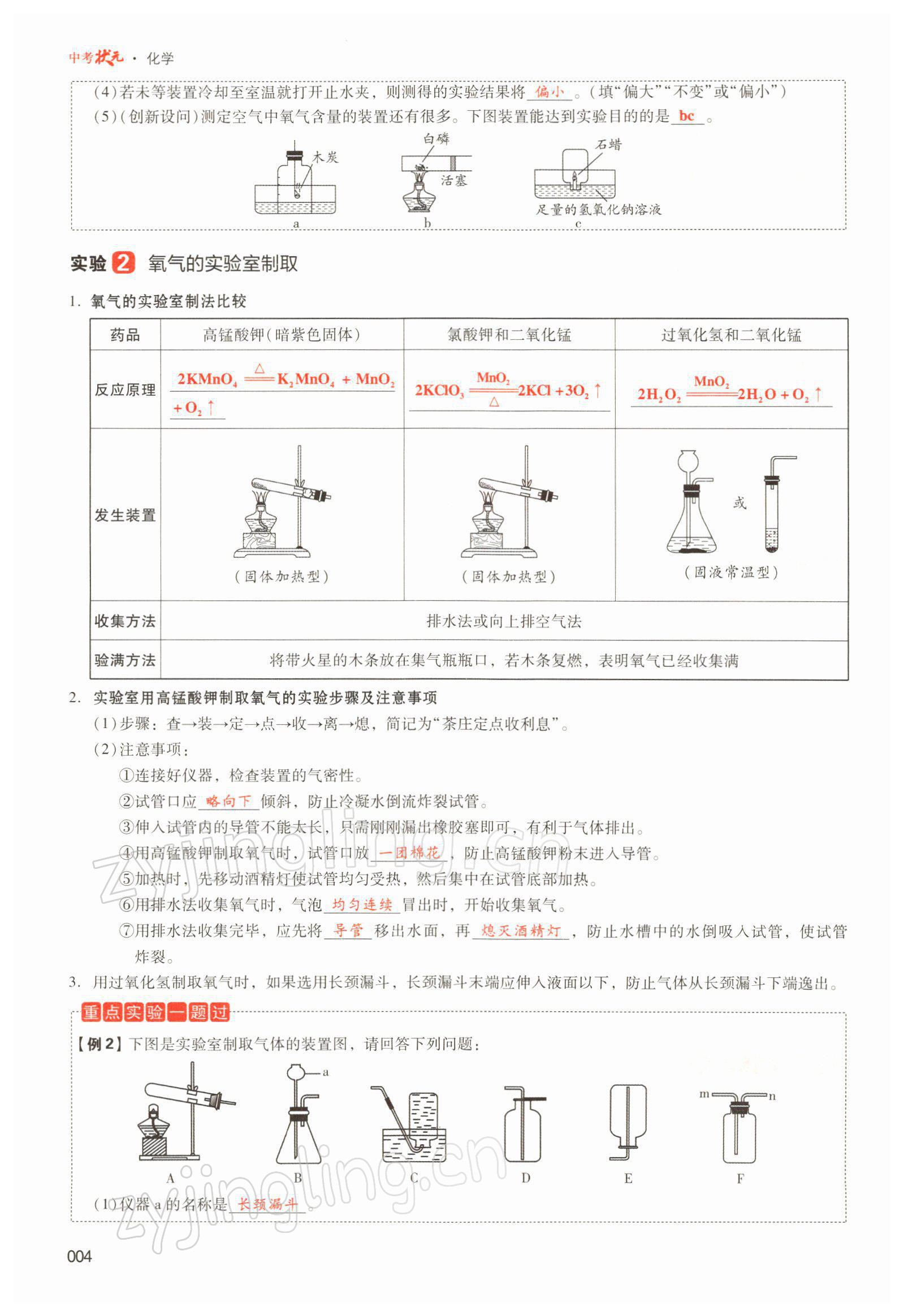 2021年中考狀元化學 參考答案第8頁