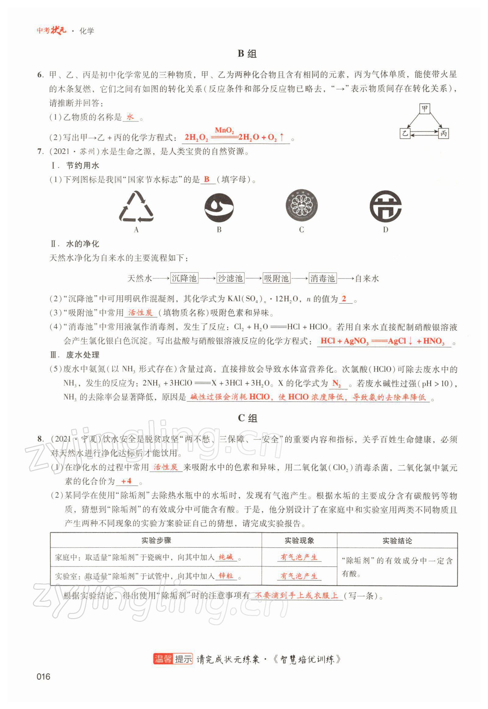 2021年中考狀元化學(xué) 參考答案第44頁(yè)