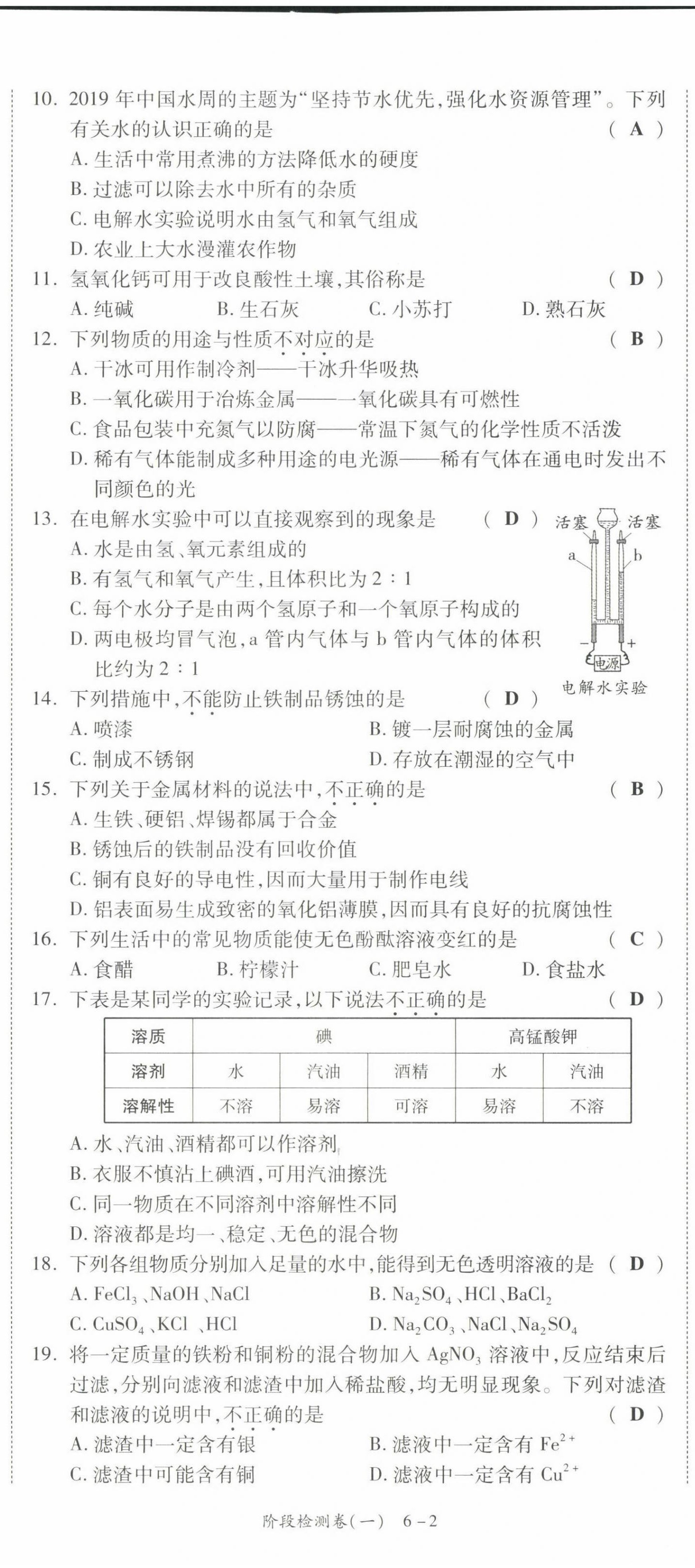 2021年中考狀元化學(xué) 參考答案第4頁