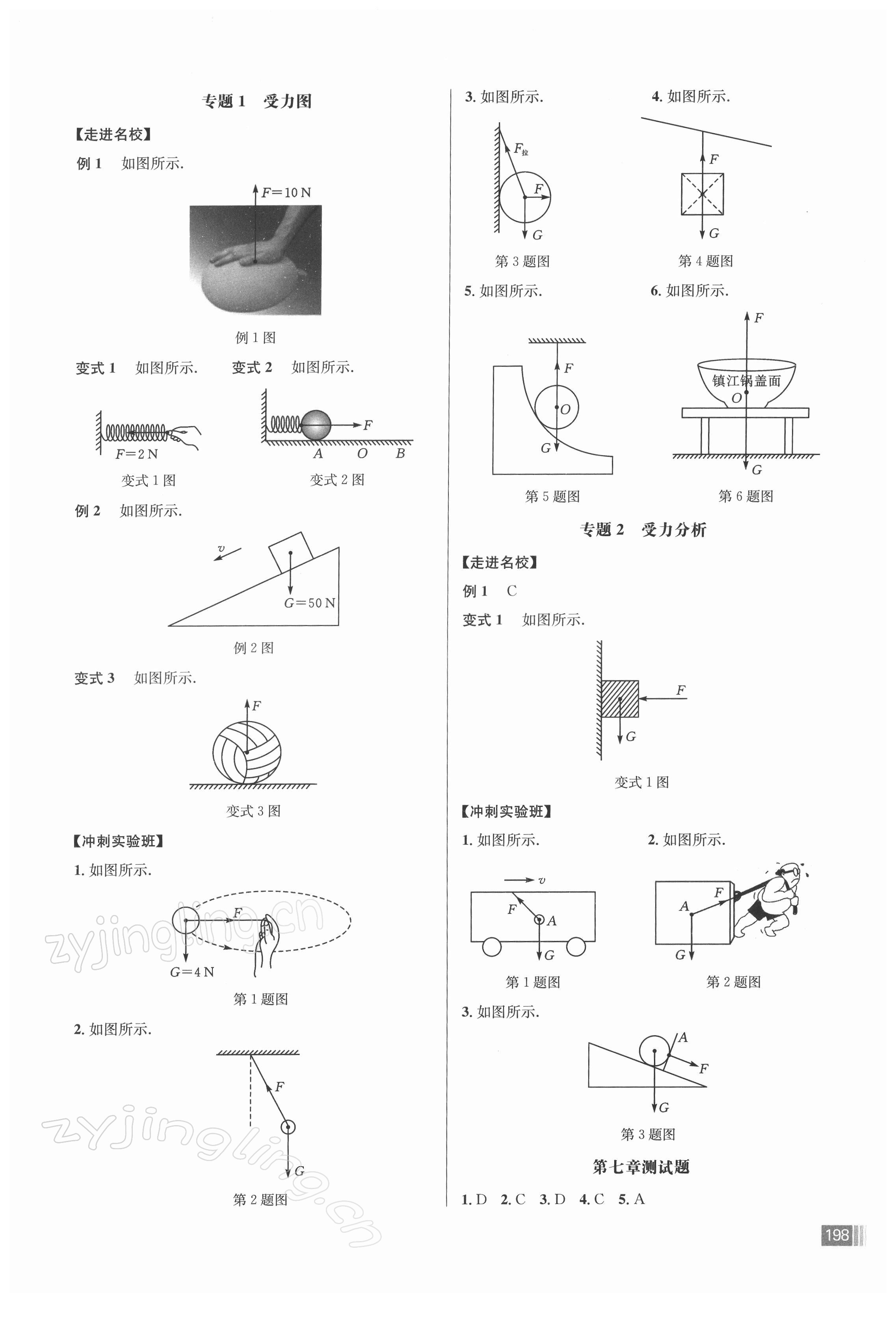 2022年走向名校同步专题训练八年级物理人教版 参考答案第2页