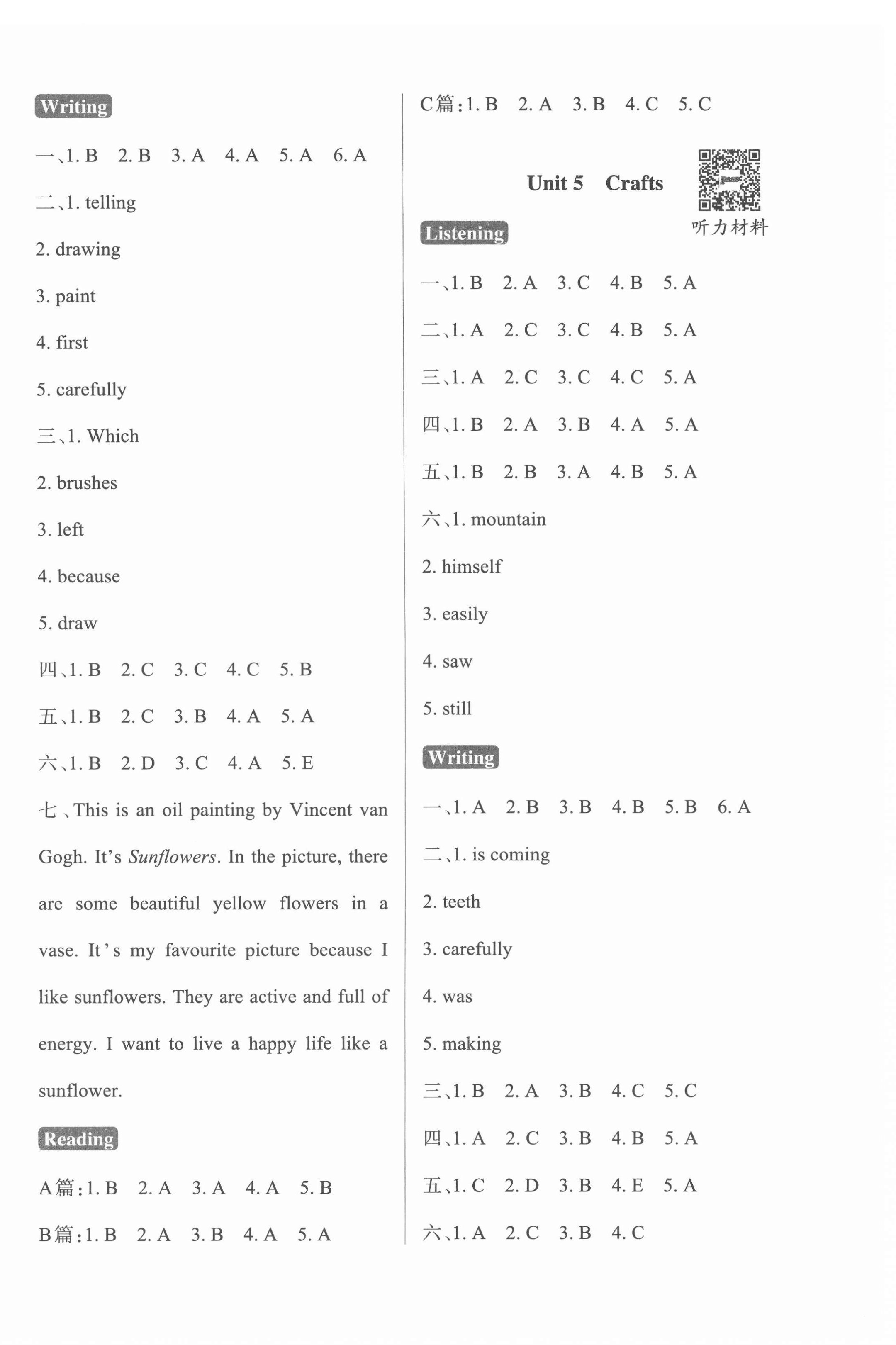 2022年小學(xué)學(xué)霸作業(yè)本六年級(jí)英語(yǔ)下冊(cè)滬教牛津版深圳專(zhuān)版 參考答案第4頁(yè)