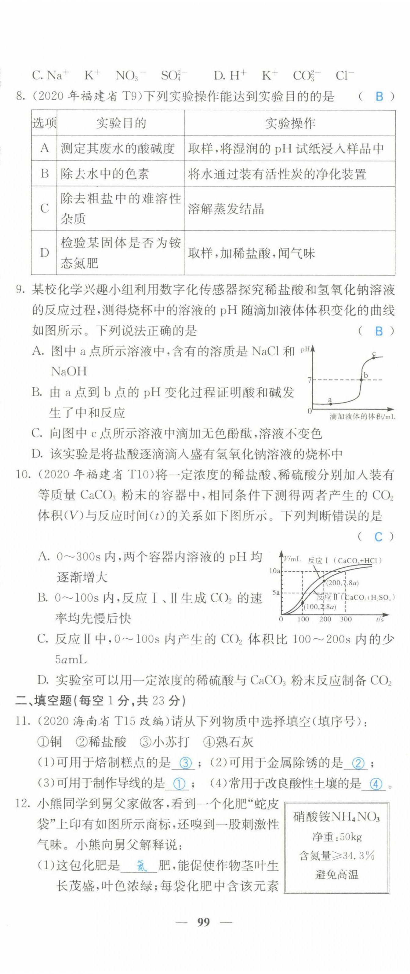 2022年课堂点睛九年级化学下册沪教版 第8页