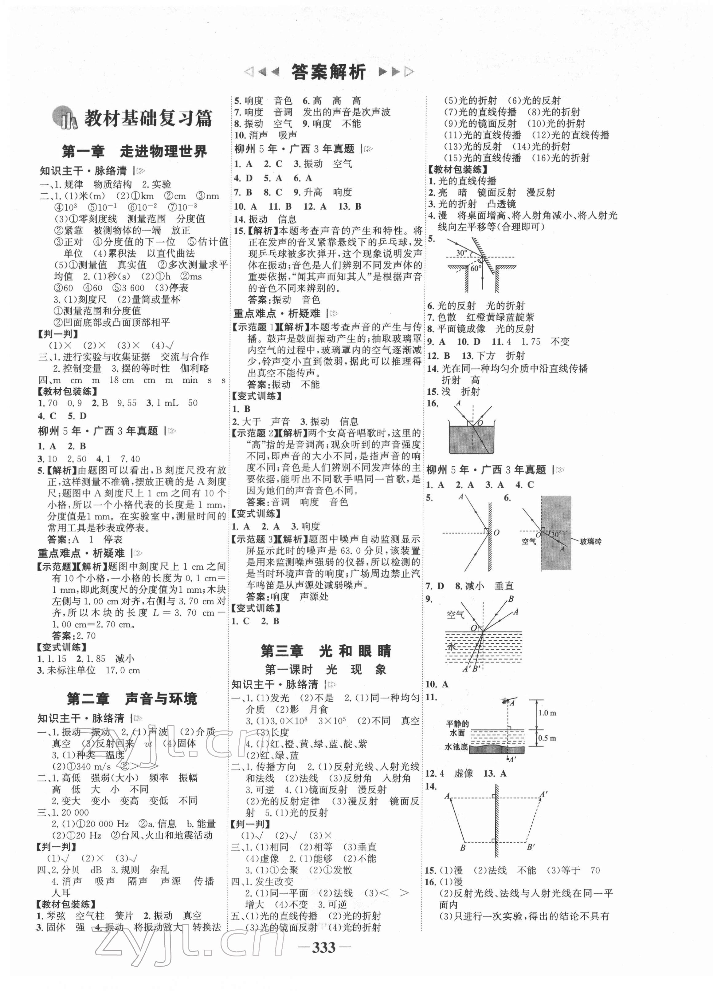 2022年世紀(jì)金榜初中全程復(fù)習(xí)方略物理滬粵版柳州專版 第1頁(yè)