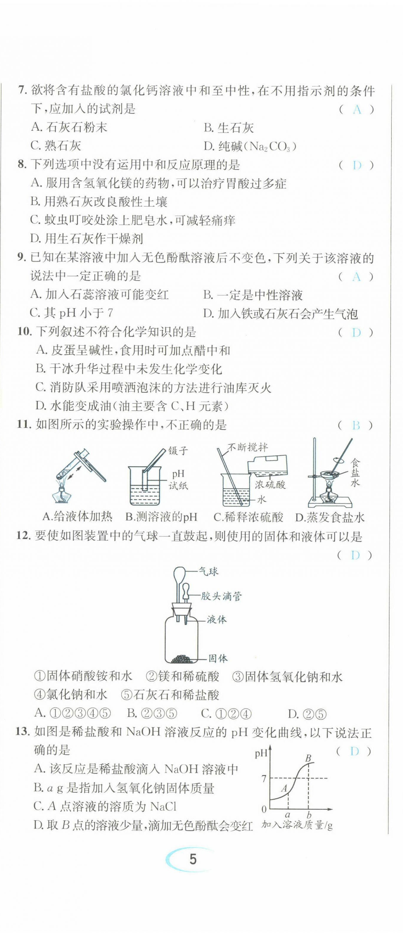 2022年蓉城学霸九年级化学下册人教版 第14页