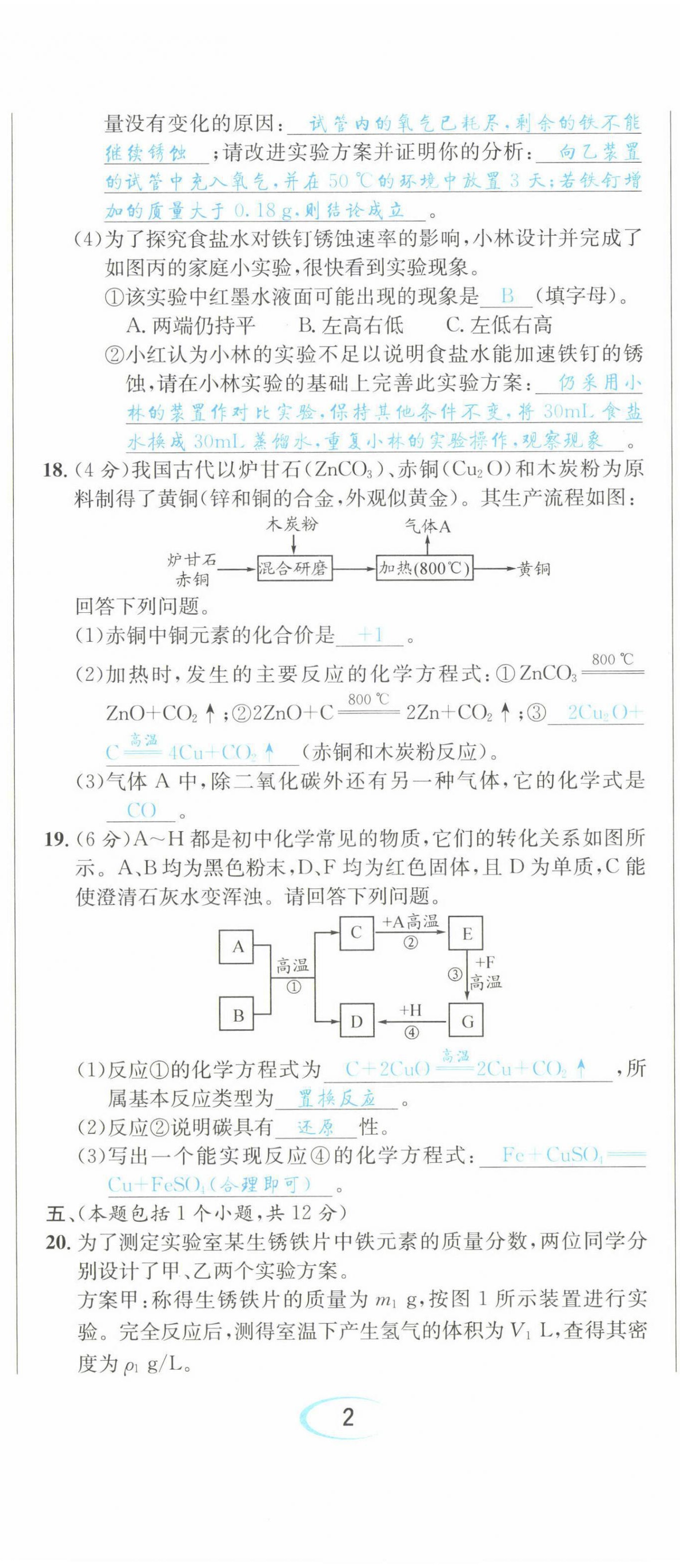 2022年蓉城学霸九年级化学下册人教版 第5页