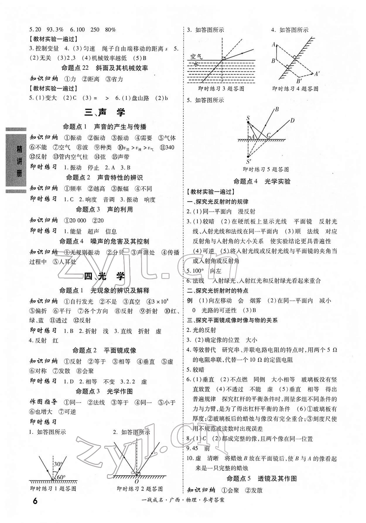 2022年一战成名考前新方案物理人教版广西专版 第6页