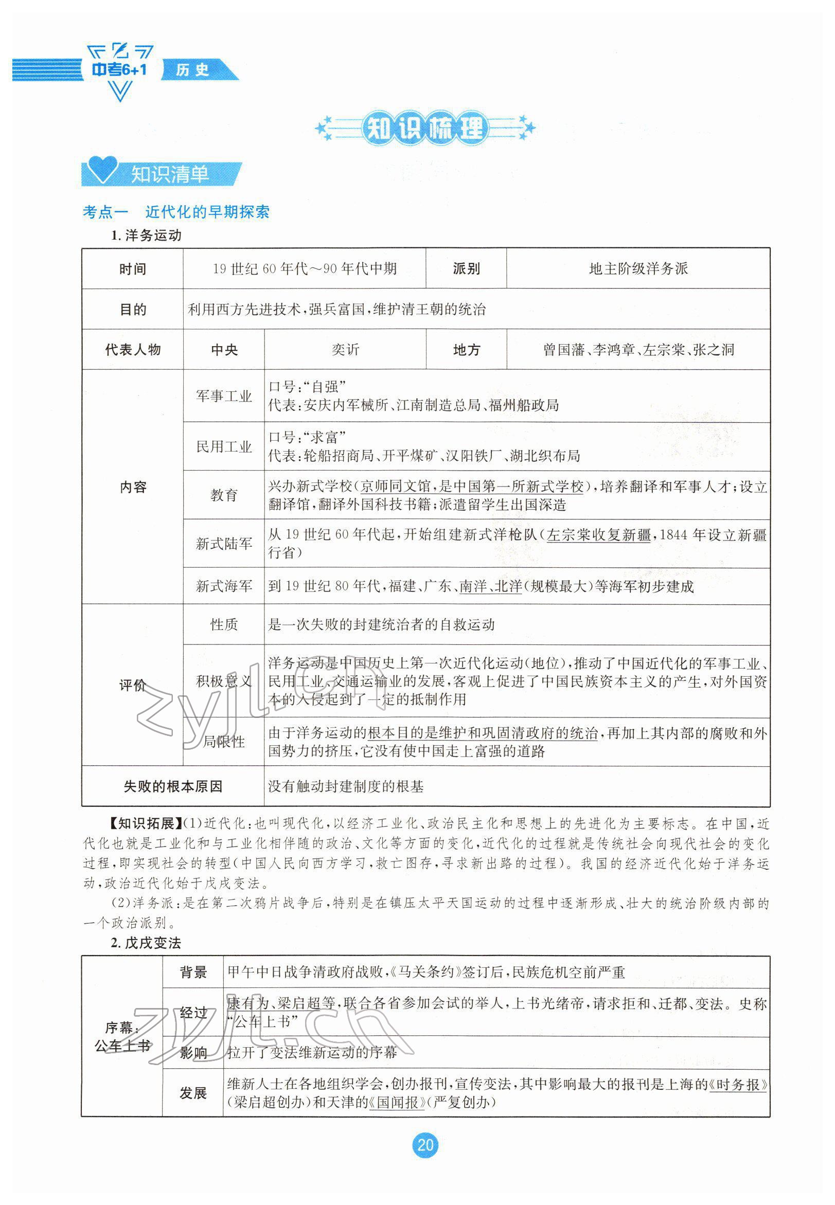 2022年中考6加1历史达州专版 参考答案第20页