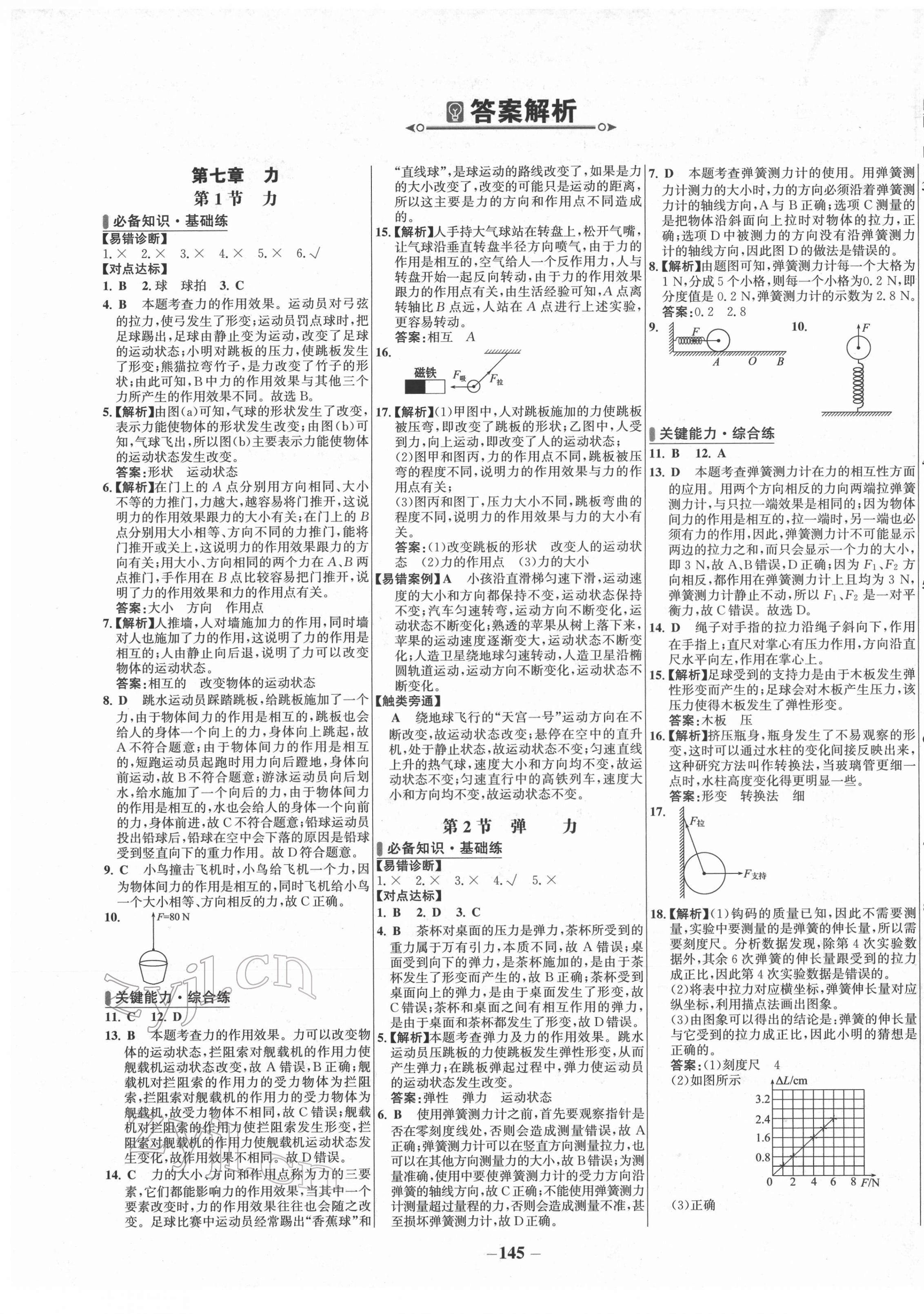 2022年世纪金榜百练百胜八年级物理下册人教版 第1页