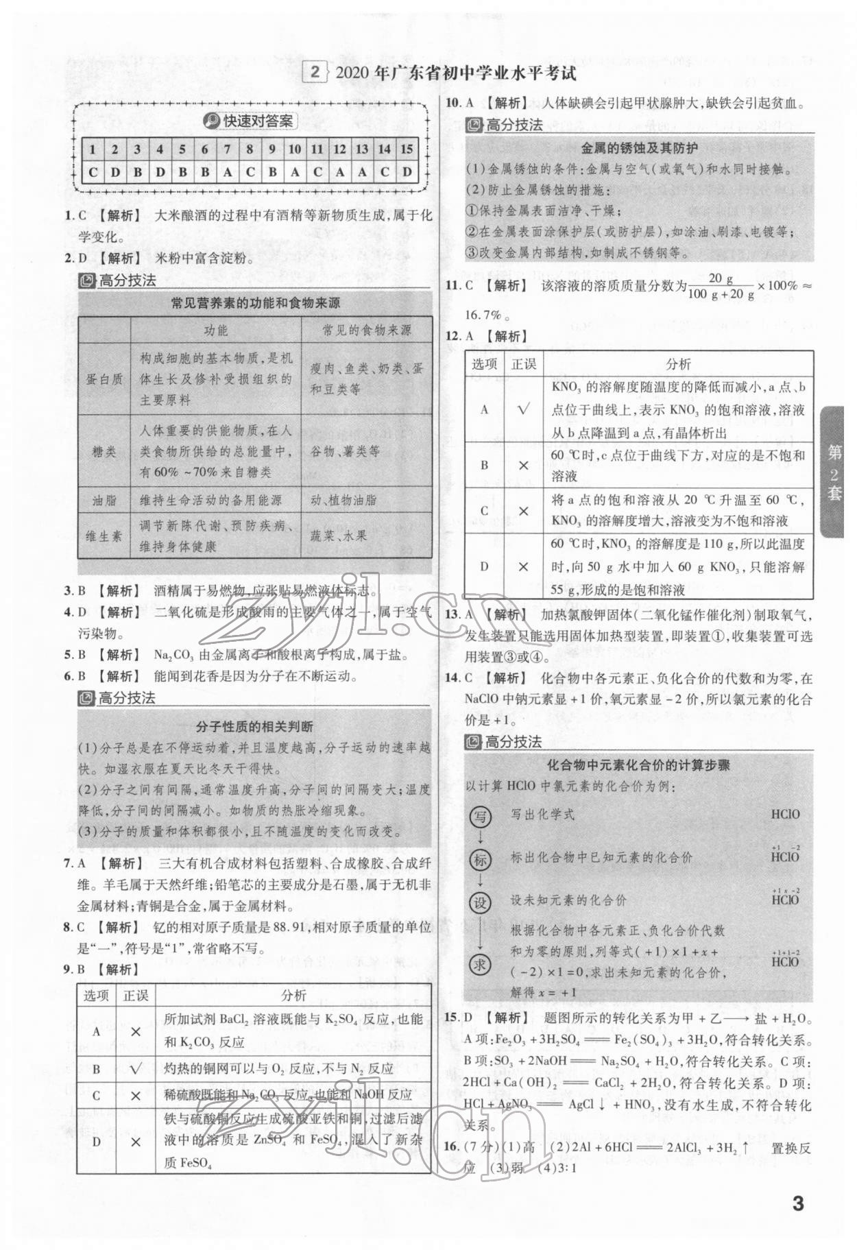 2022年金考卷广东中考45套汇编化学 第3页