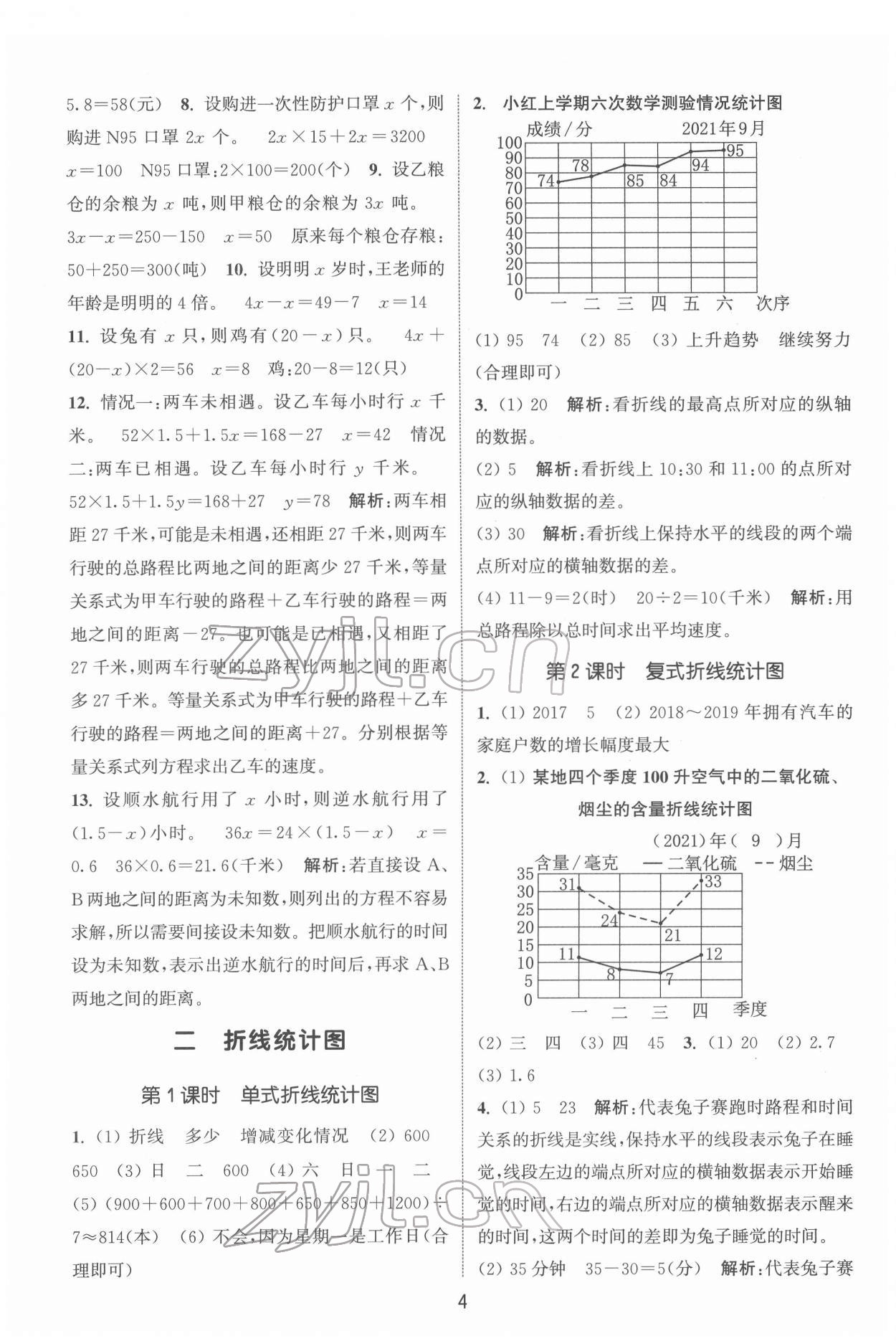 2022年通城学典课时作业本五年级数学下册苏教版 第4页