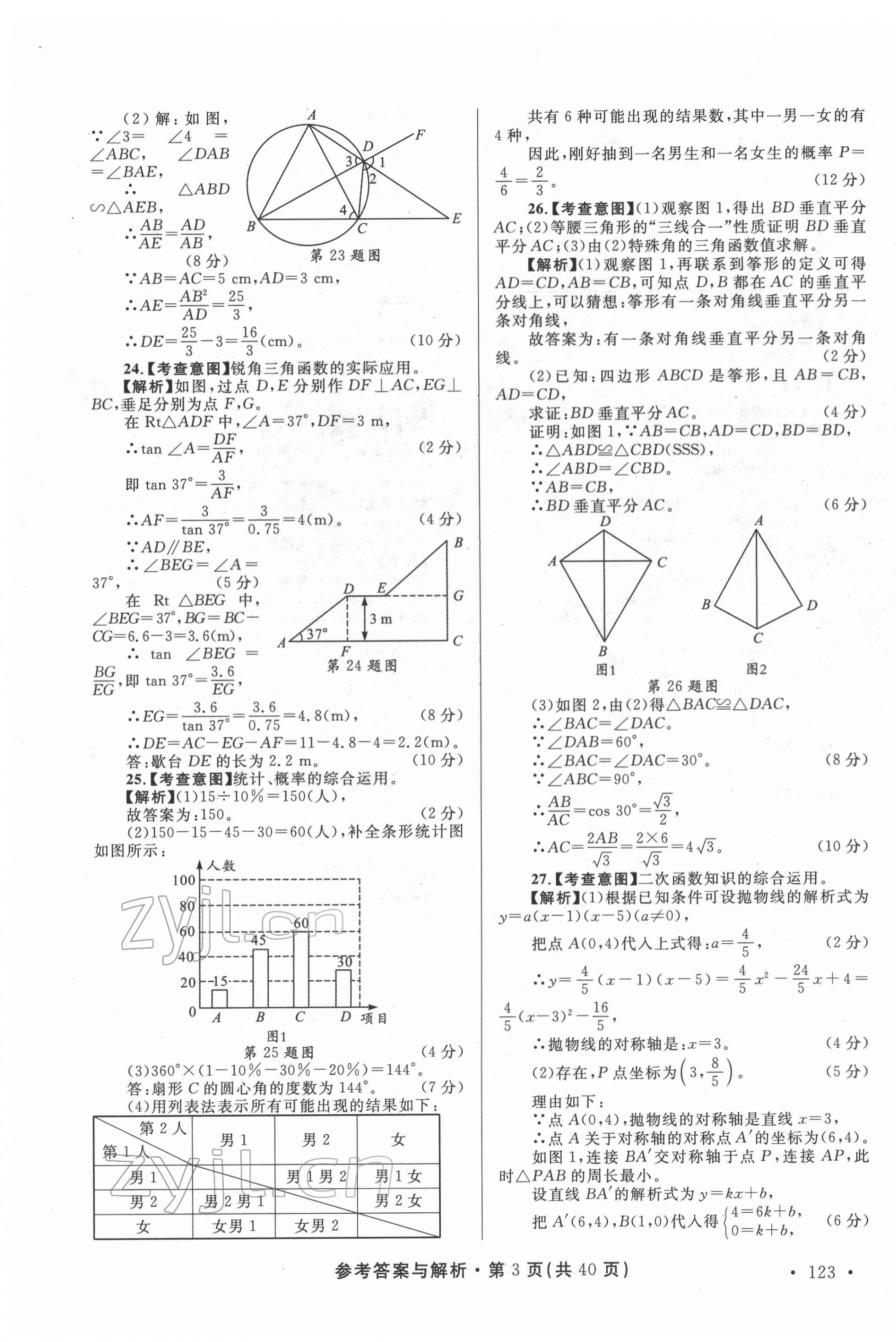 2022年青海省中考模拟试卷数学 第3页