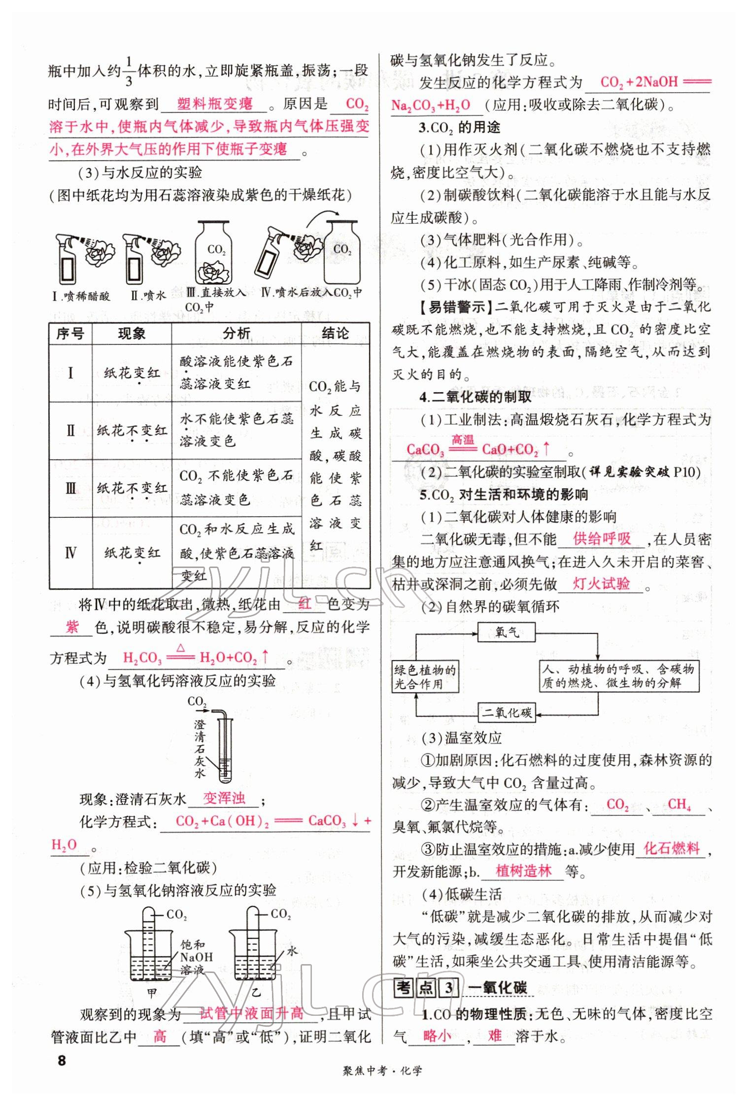 2022年聚焦中考化學(xué)四川專(zhuān)版 參考答案第8頁(yè)