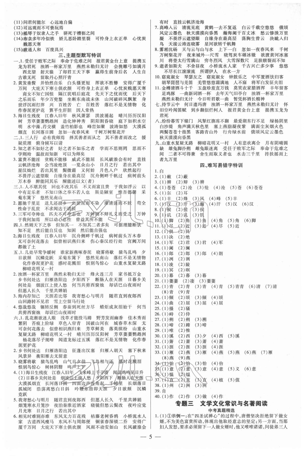 2022年领跑中考语文河南专版 第5页