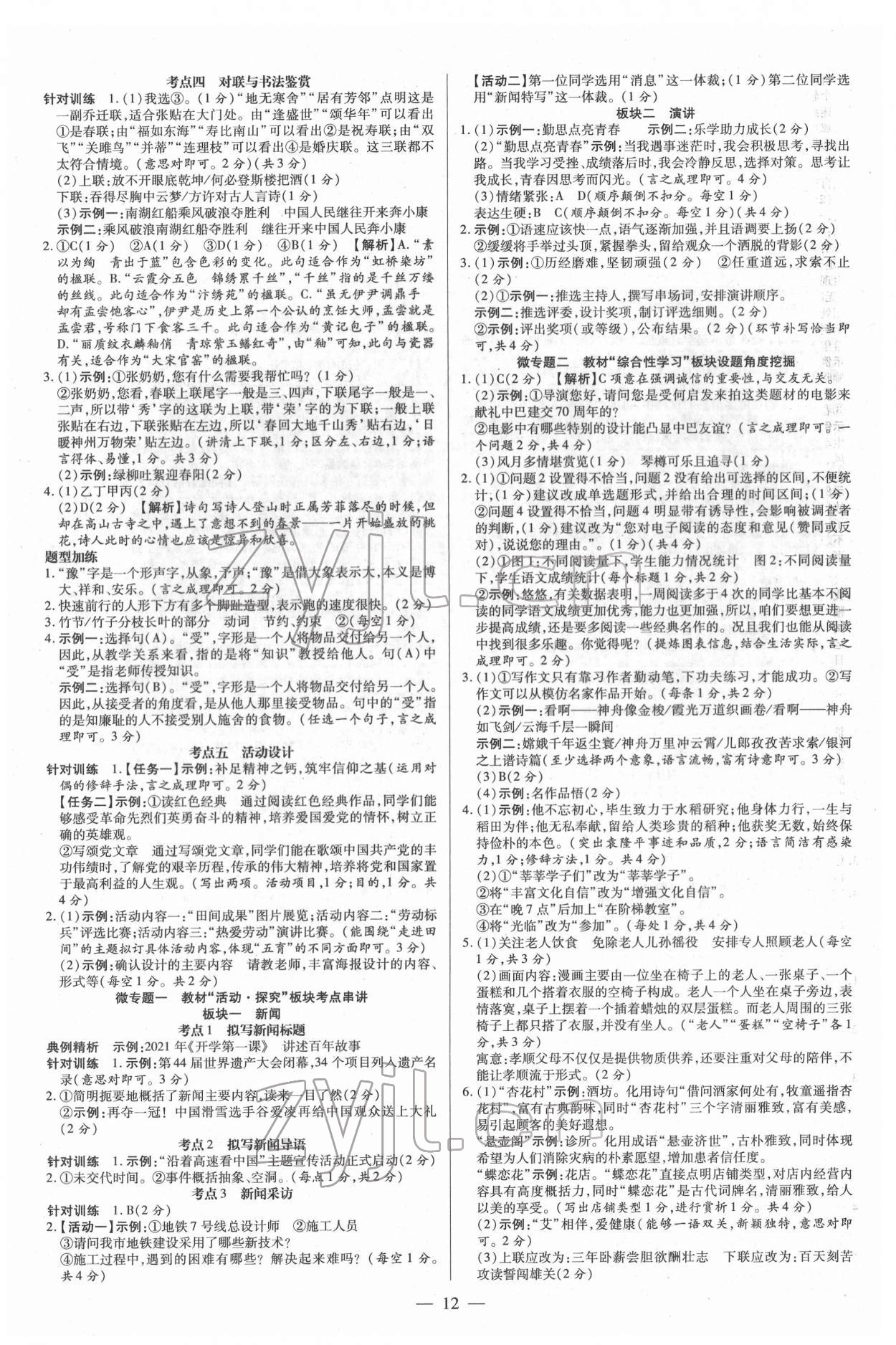 2022年领跑中考语文河南专版 第12页