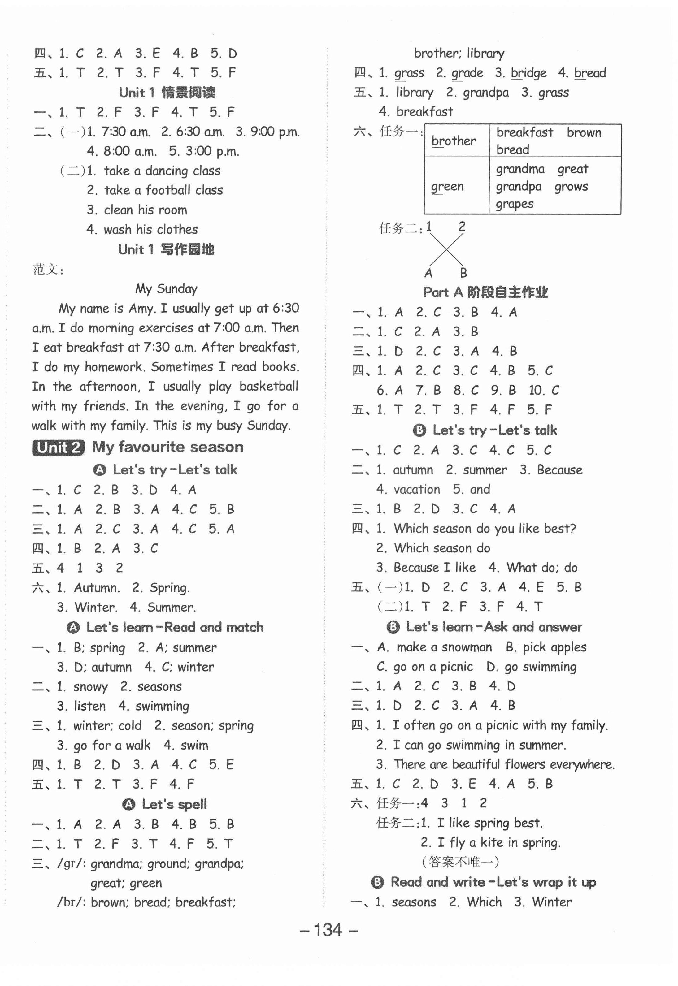 2022年全品學(xué)練考五年級(jí)英語下冊(cè)人教版 參考答案第2頁