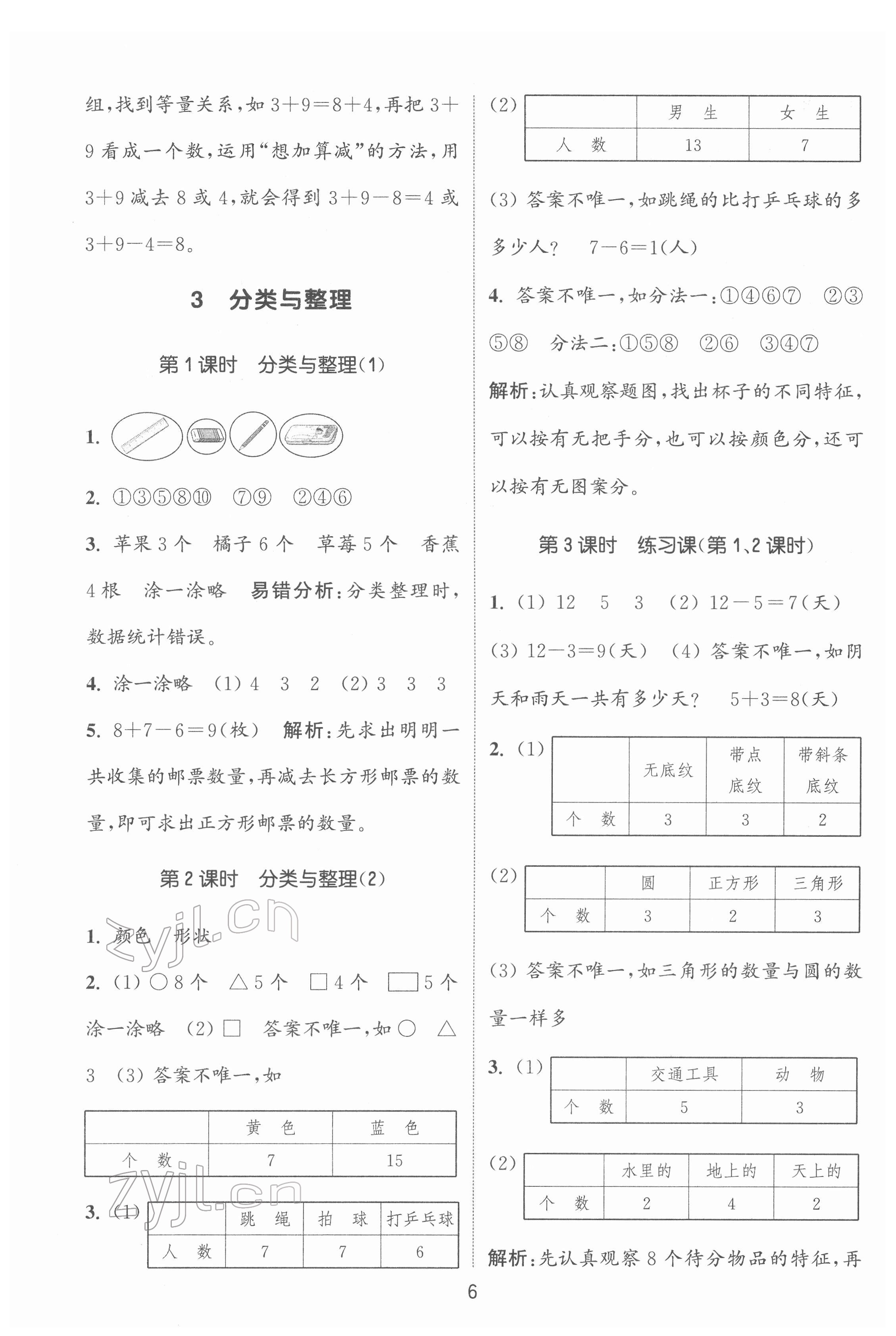 2022年通城学典课时作业本一年级数学下册人教版 第6页