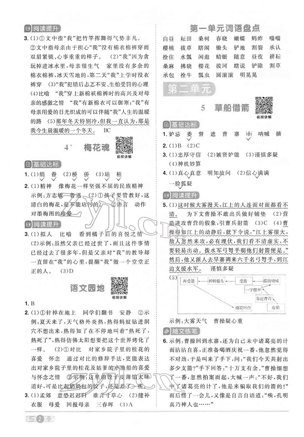 2022年阳光同学课时优化作业五年级语文下册人教版 第2页