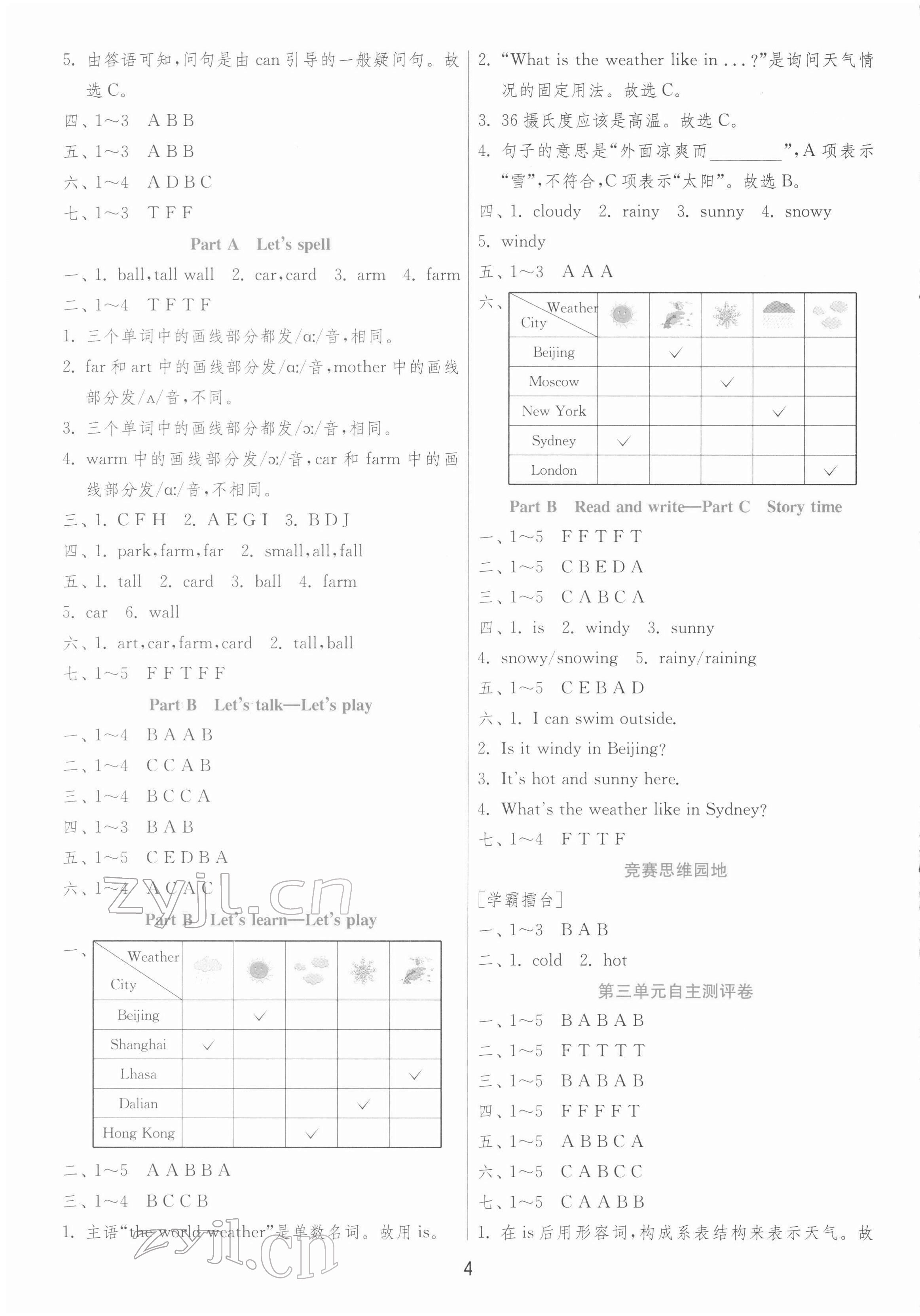 2022年實驗班提優(yōu)訓練四年級英語下冊人教版 第4頁