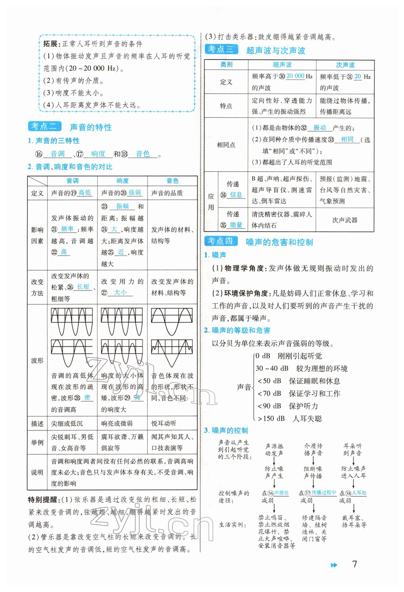 2022年領航中考物理河南專版 參考答案第7頁