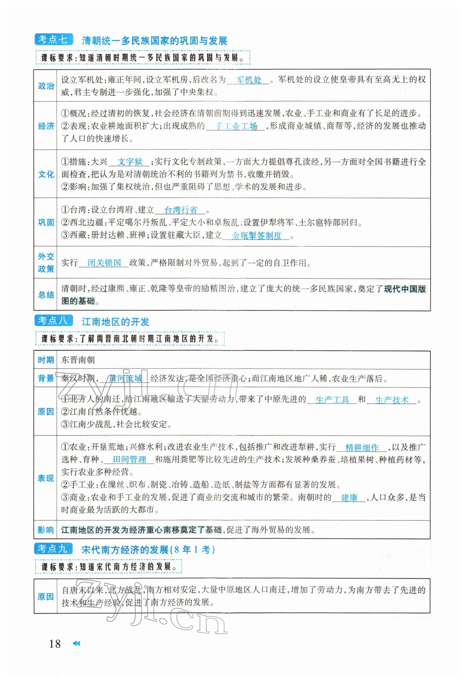 2022年領(lǐng)航中考一本通歷史河南專版 參考答案第18頁