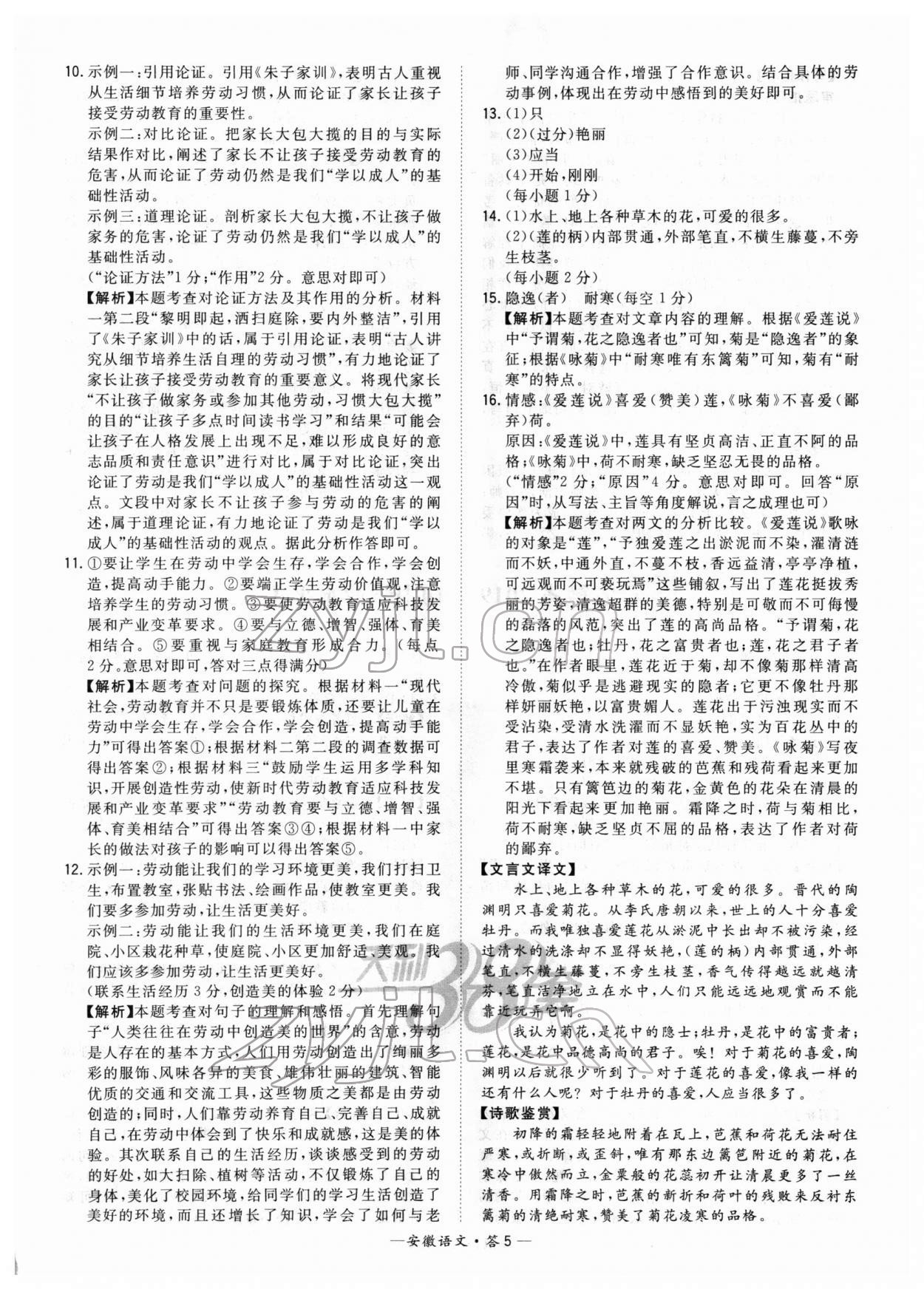 2022年天利38套安徽省中考试题精选语文 第5页