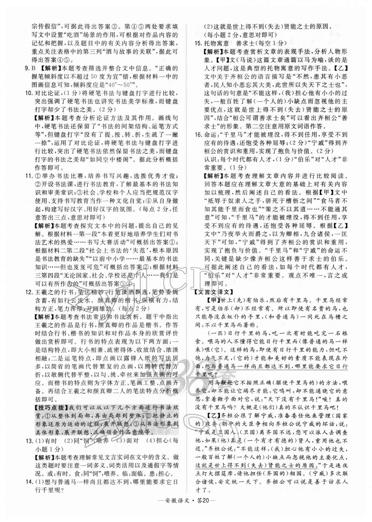 2022年天利38套安徽省中考试题精选语文 第20页