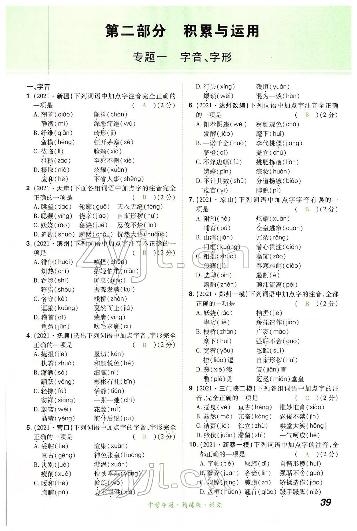 2022年国华教育中考夺冠语文河南专版 第39页