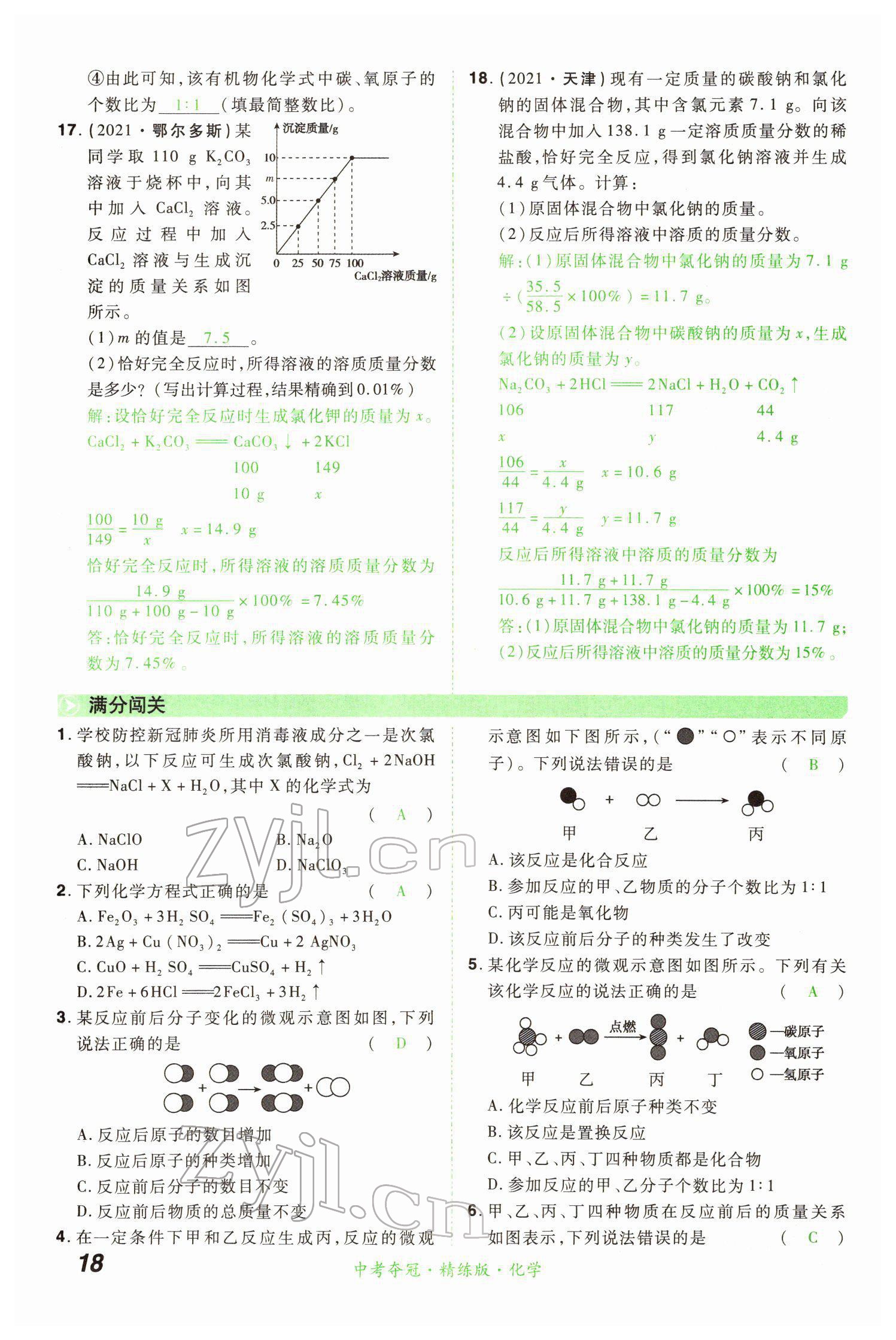 2022年国华教育中考夺冠化学河南专版 第18页