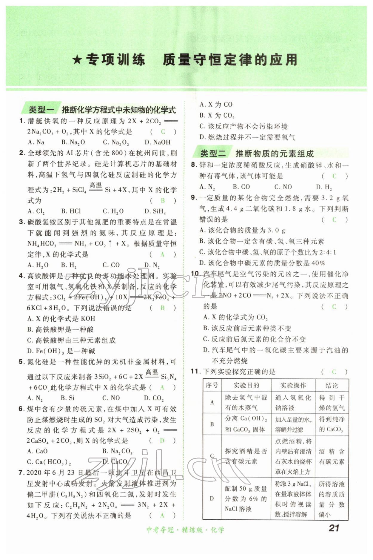 2022年国华教育中考夺冠化学河南专版 第21页